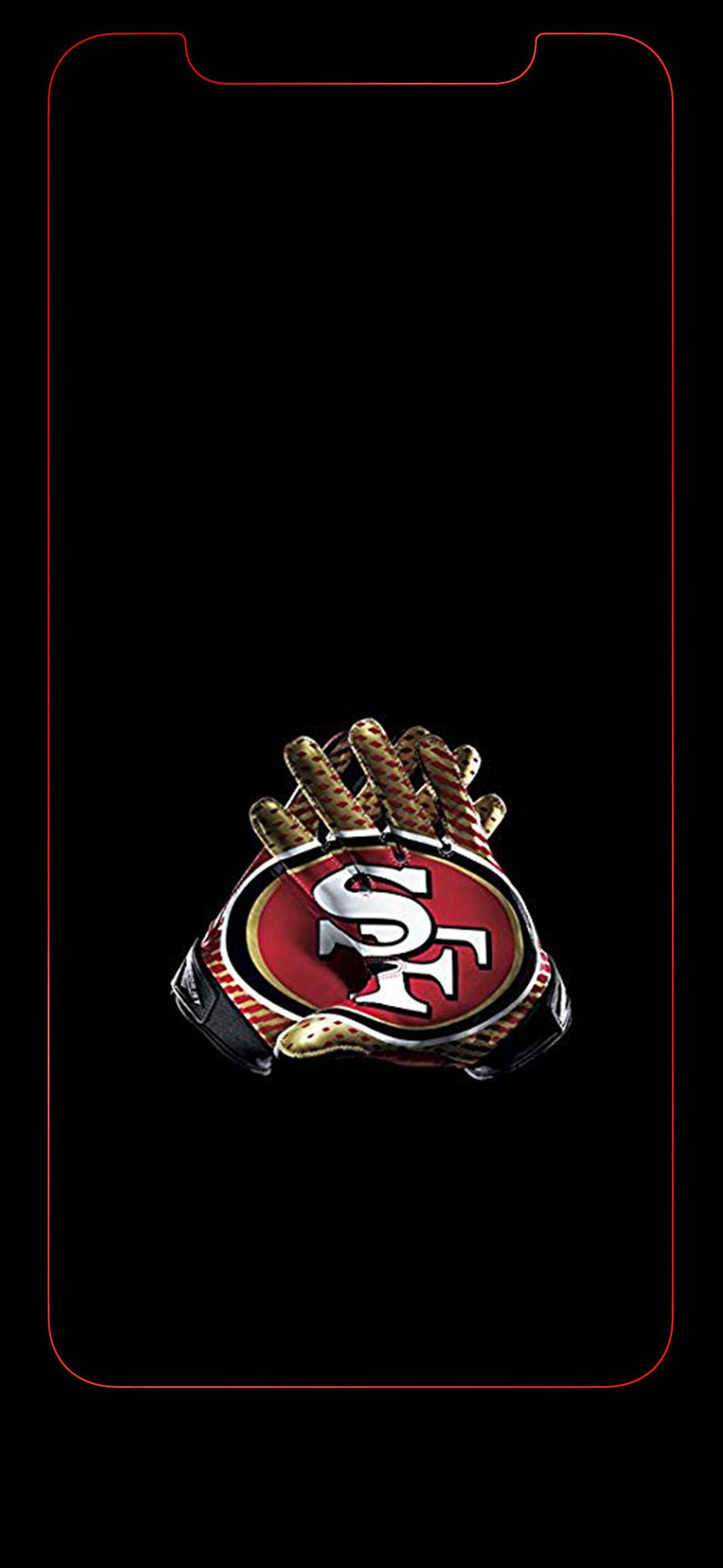 Mikono 49ers SF Logo Kwenye Rangi Nyeusi Picha ya Ukuta