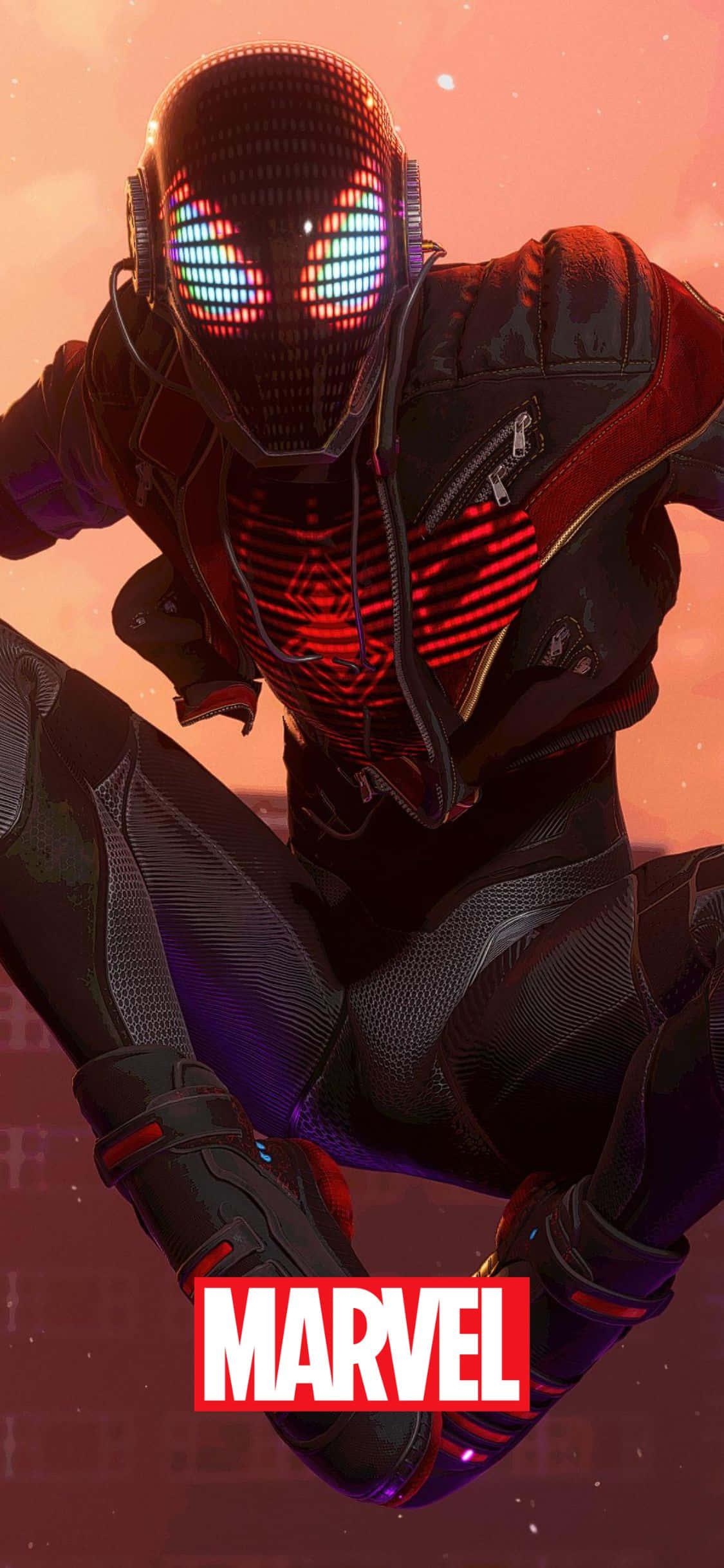 Miles Morales Akitia Kichwa Mandharinyuma ya Marvel ya iPhone XS Picha ya Ukuta