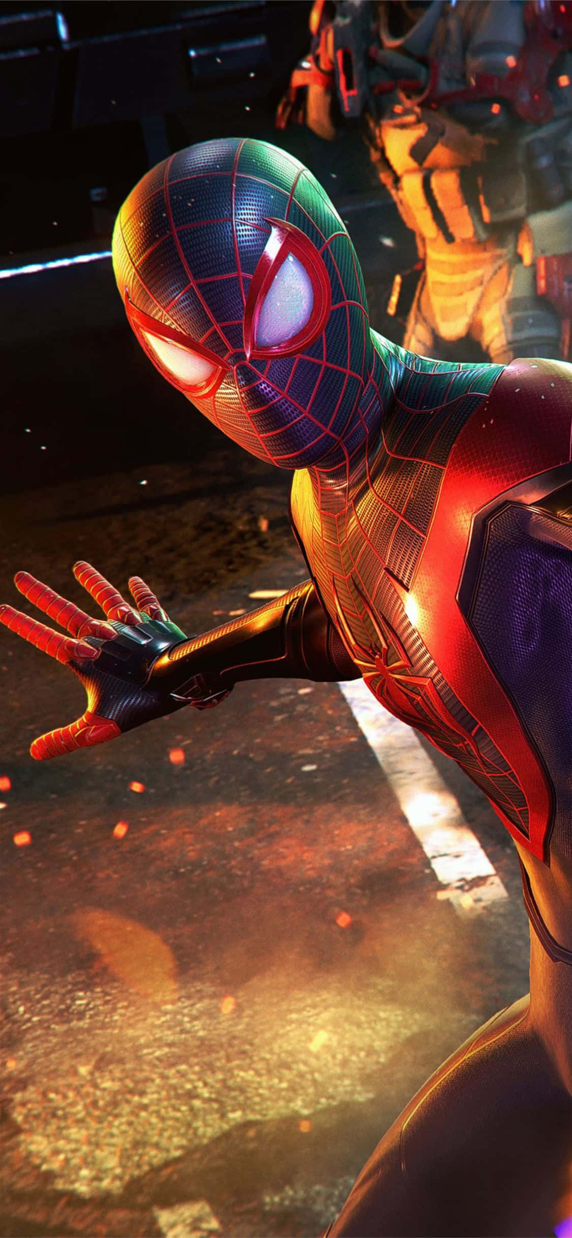 Miles Morales anayeweza kusonga kwenye iPhone yake Picha ya Ukuta