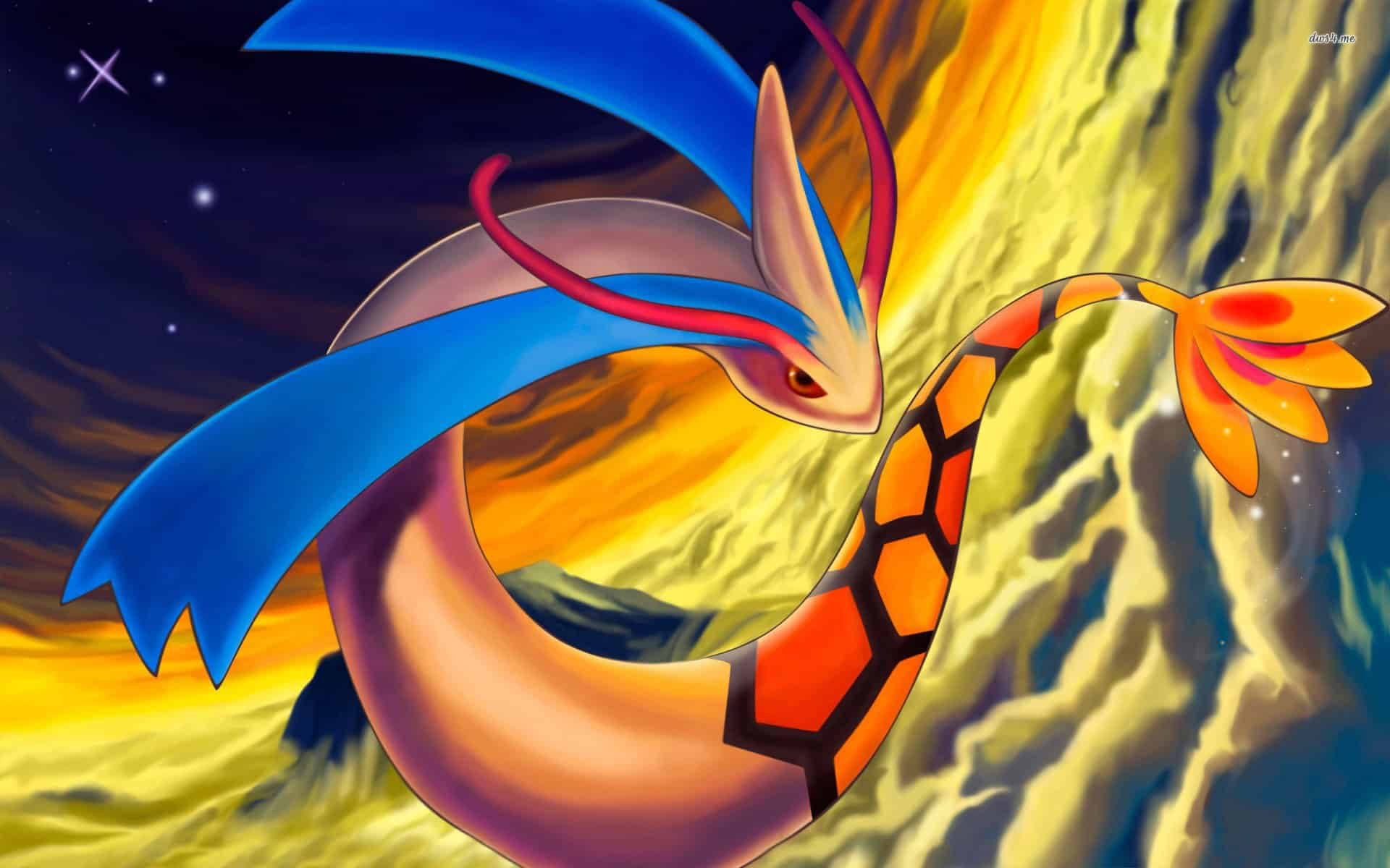 Milotic Juu ya Mawingu Picha ya Ukuta