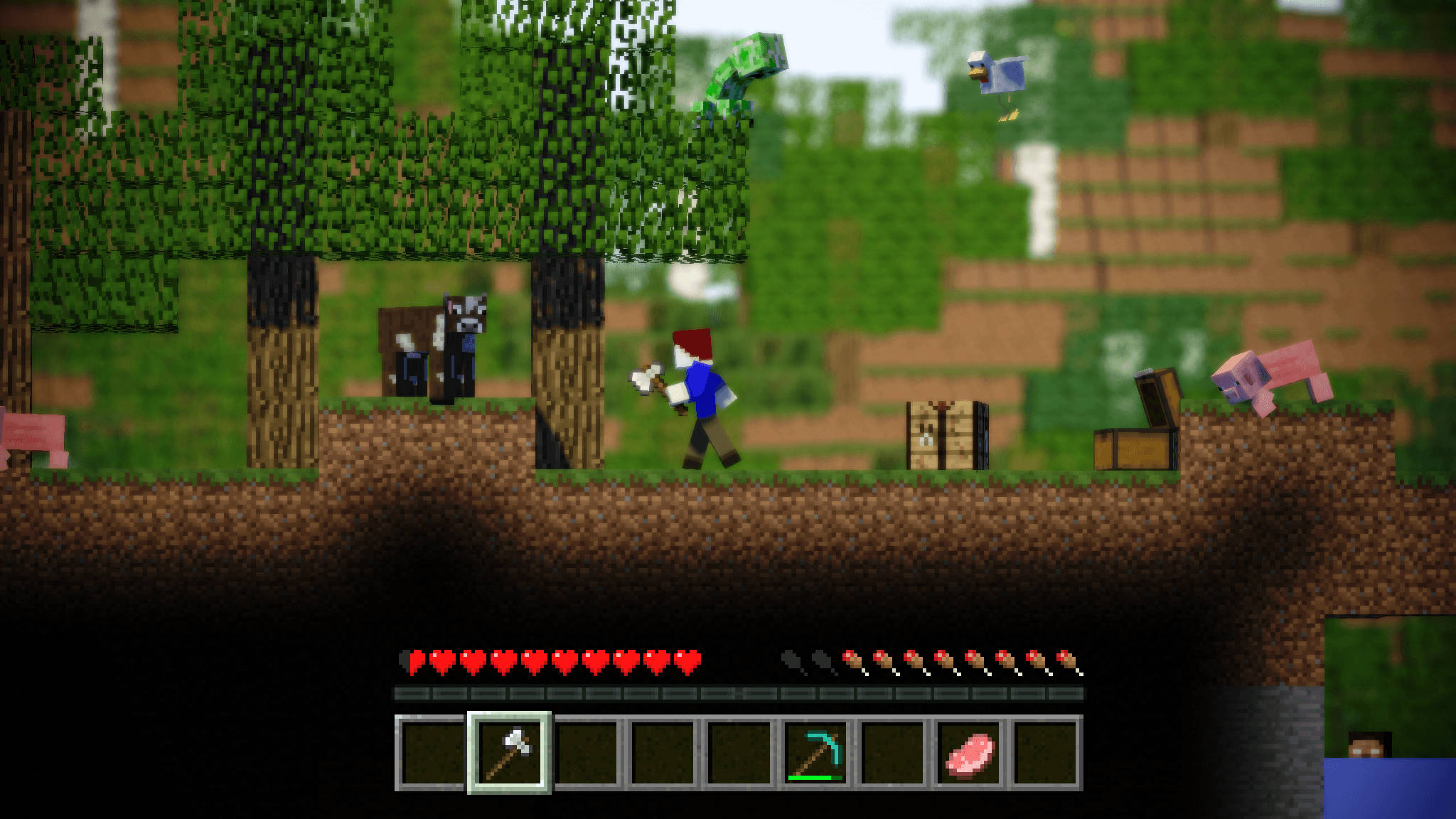 Minecraft 3D Hatua ya Kujitosa Picha ya Ukuta