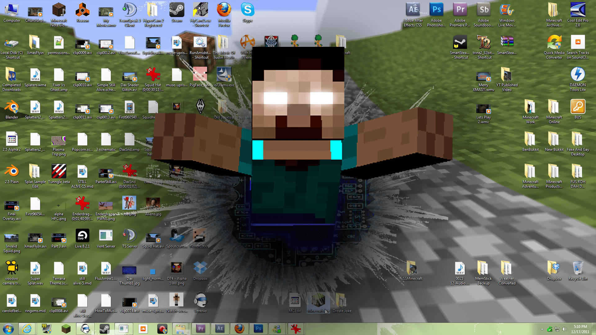Minecraft Herobrine Akivunja Skrini ya Kompyuta Picha ya Ukuta