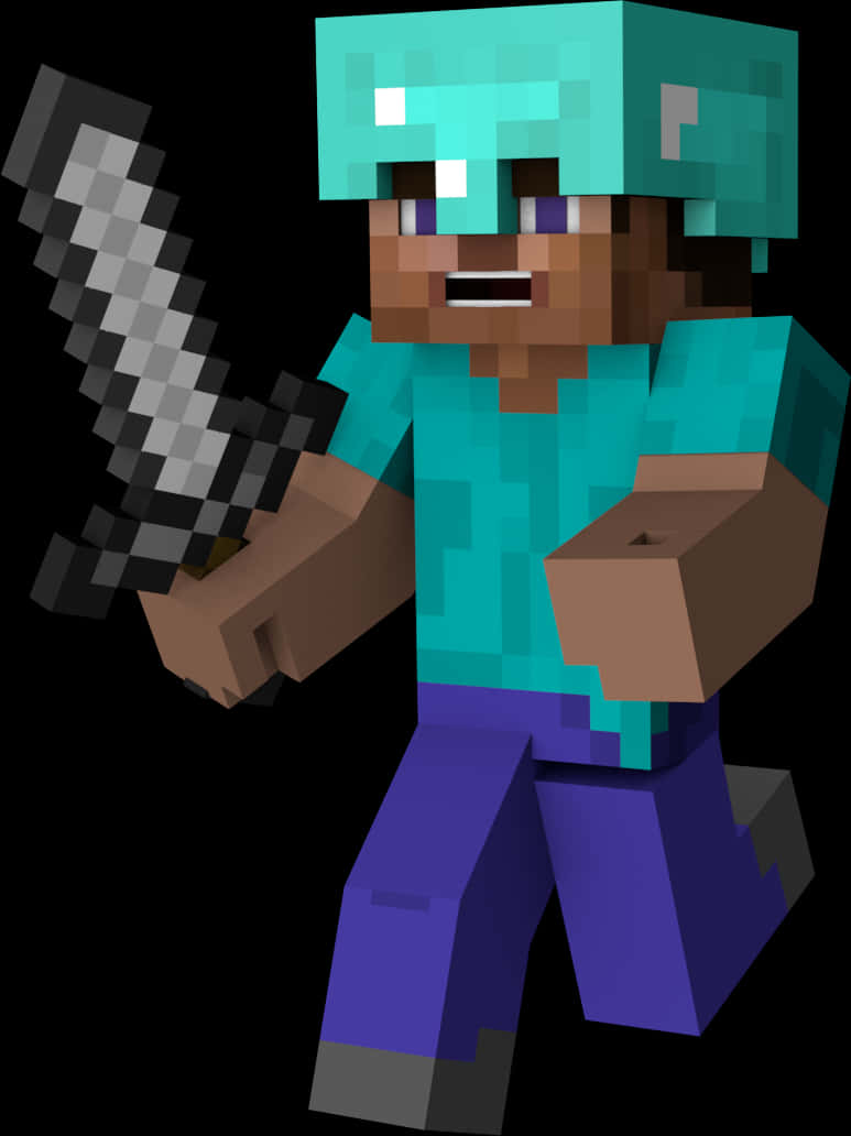 Minecraft_ Mhusika_ Mwenye_ Upanga Picha ya Ukuta