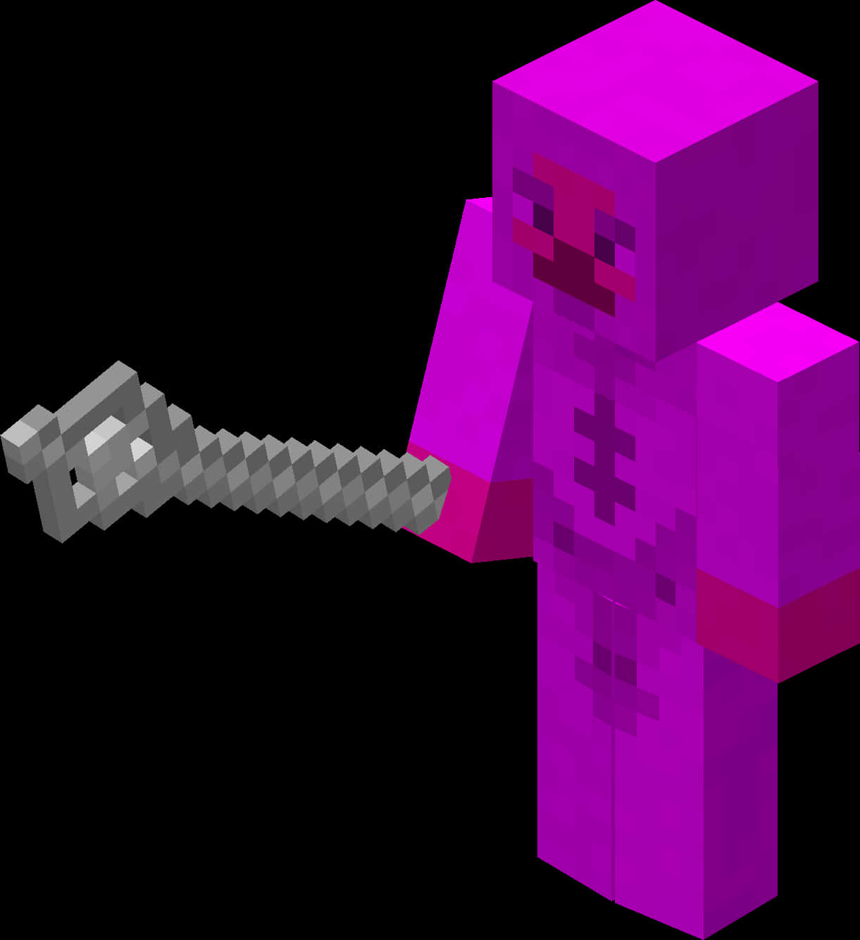 Minecraft: Mhusika wa Zambarau na Pikaksi Picha ya Ukuta