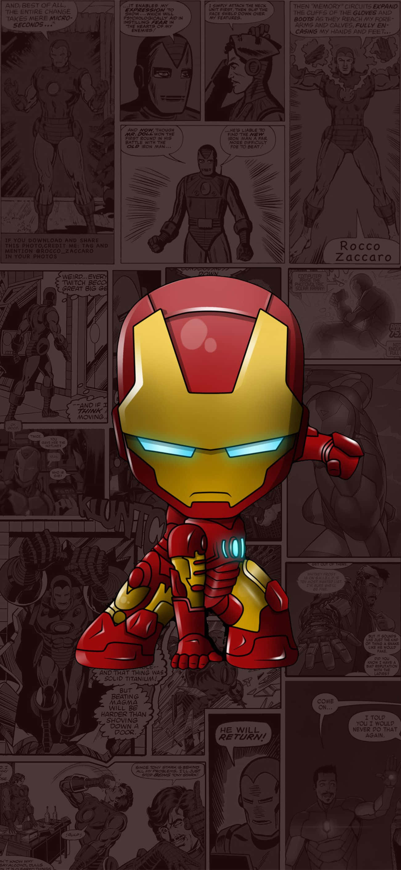 Mini Iron Man Kwa iPhone X Picha ya Ukuta
