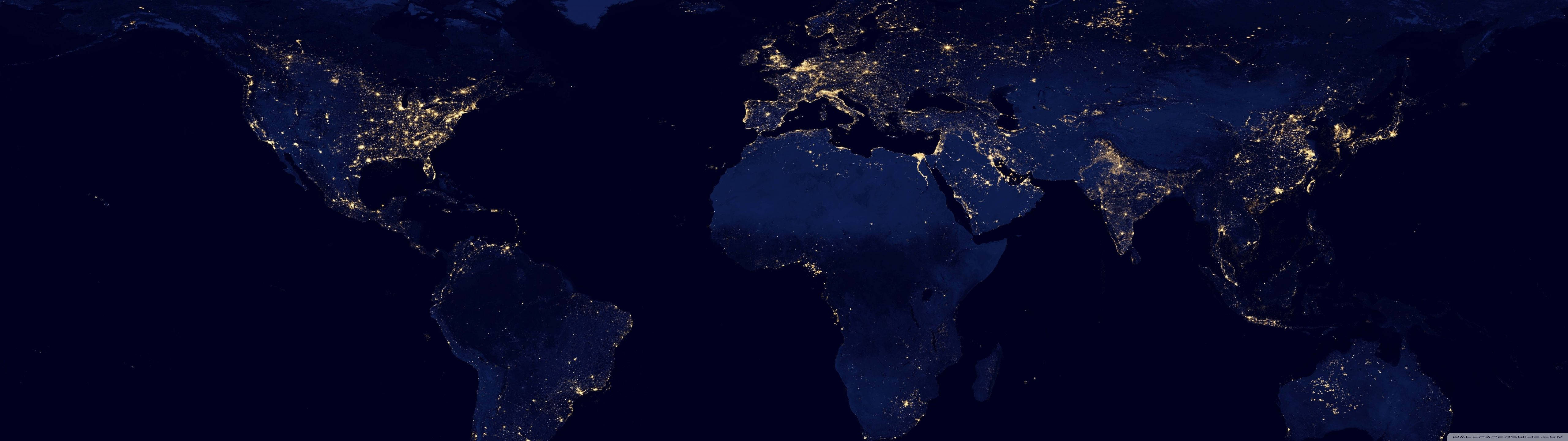 Minimal Blue World Map Picha ya Ukuta