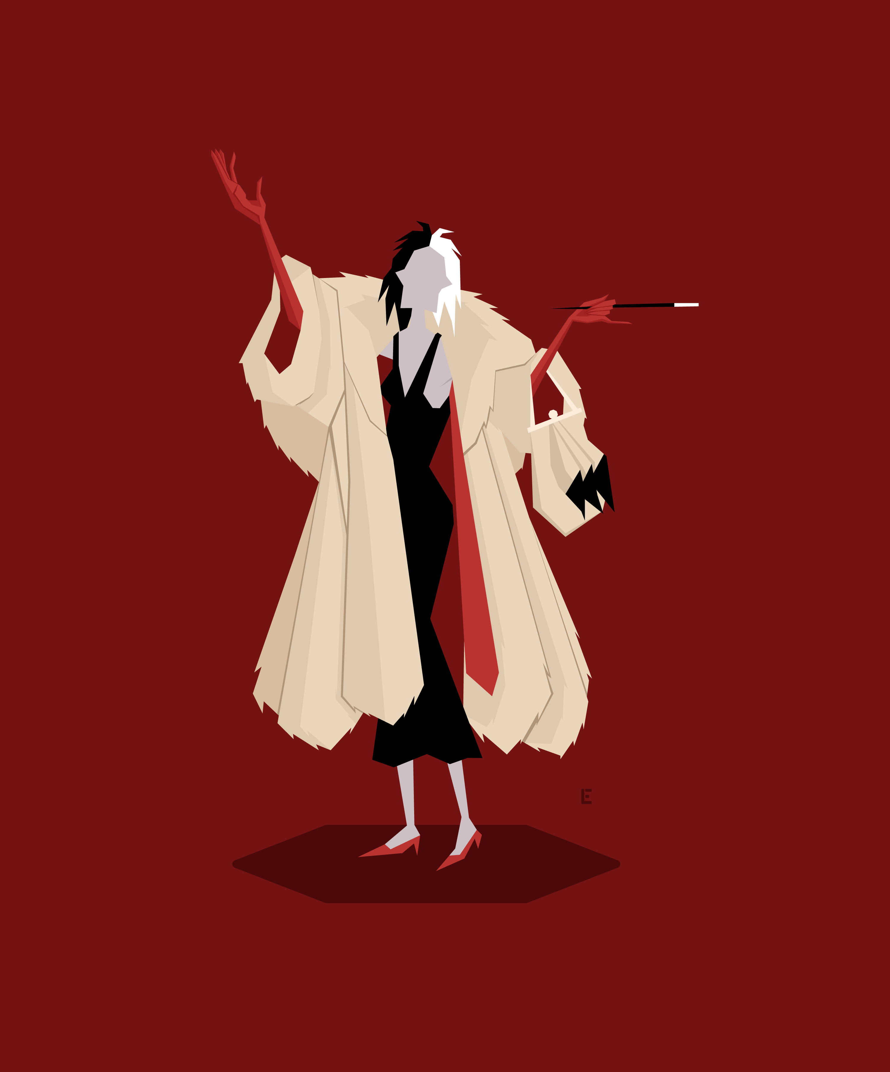 Minimalist Art Cruella Picha ya Ukuta