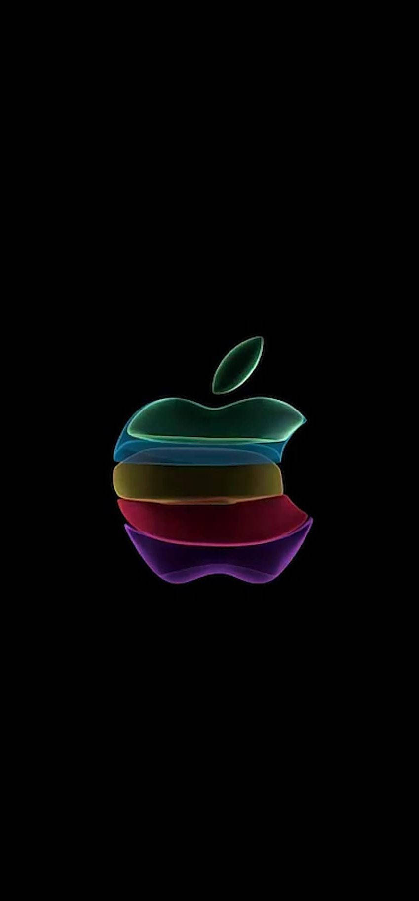 Minimalist Rainbow Apple Logo iOS 11 Picha ya Ukuta