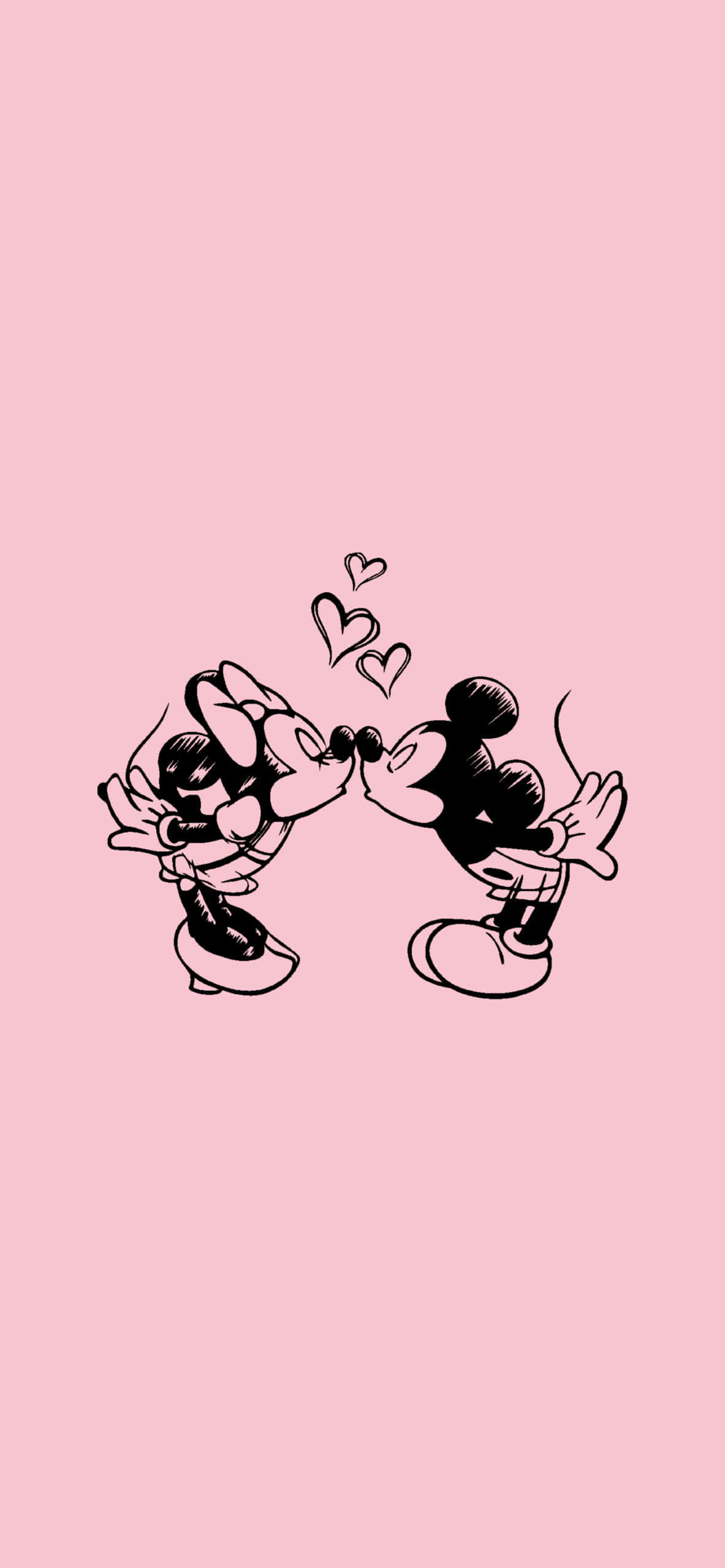 Minnie And Mickey Pink Aesthetic Background Picha ya Ukuta