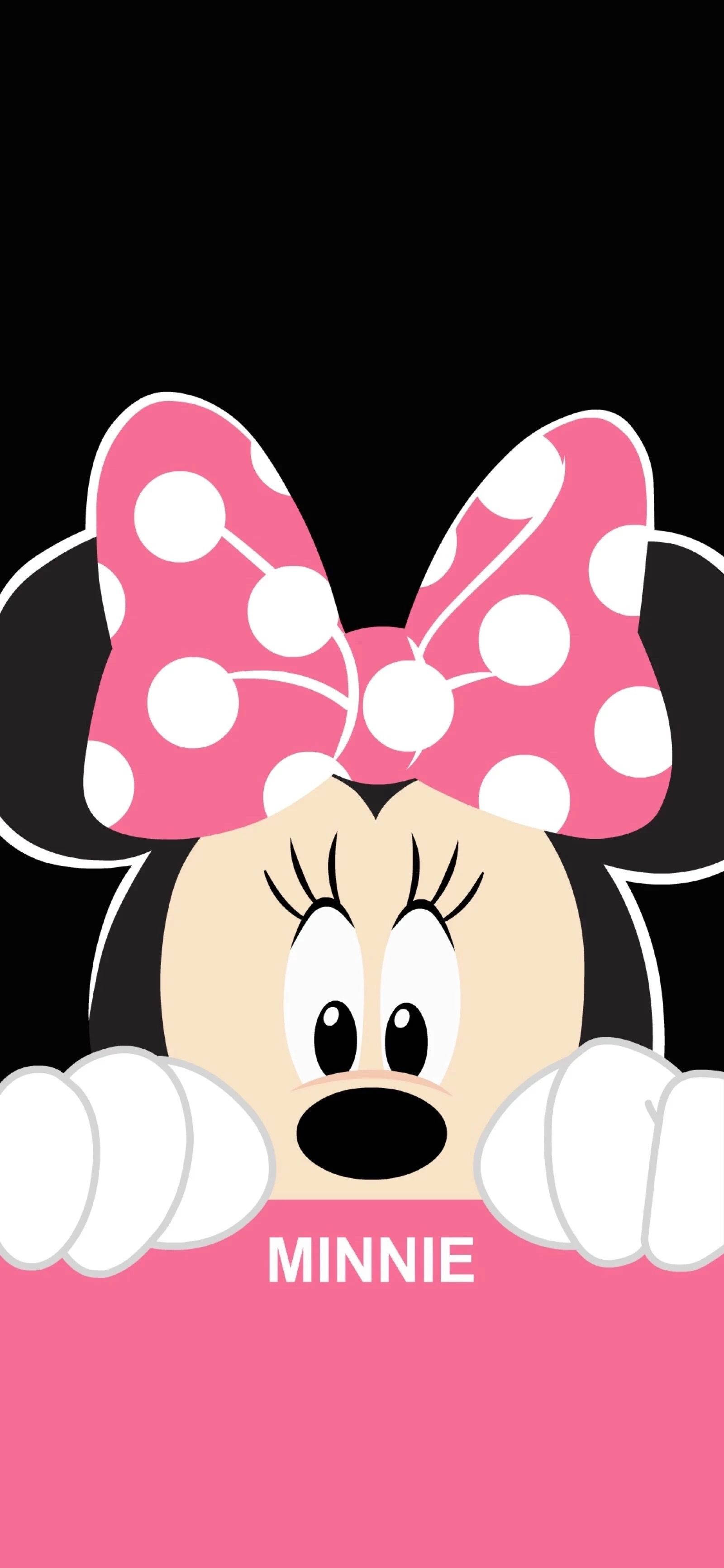 Minnie Mouse Akitazama Kutoka Ukuta Picha ya Ukuta