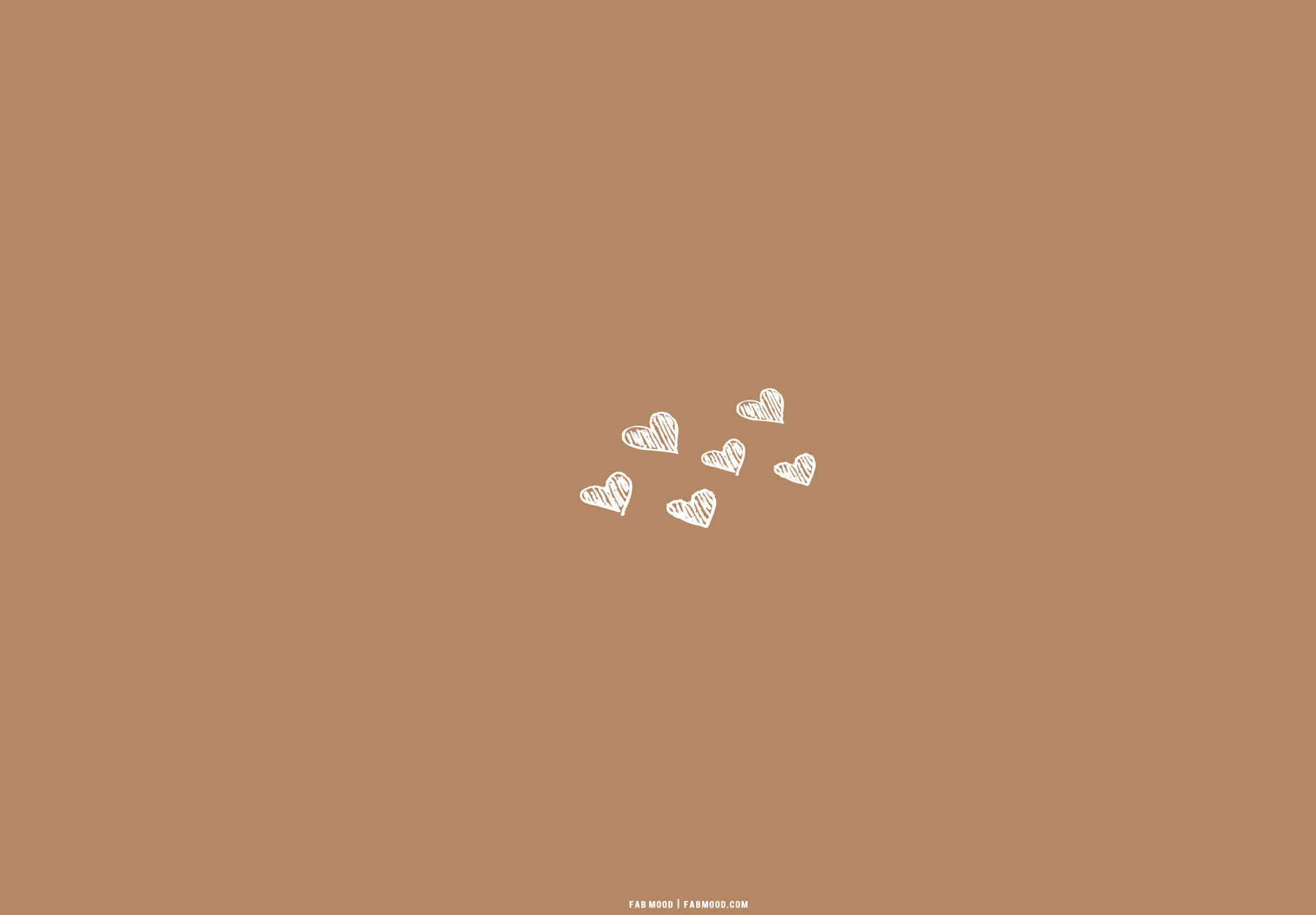 Mioyo Myeupe Kwenye Mandharinyuma ya Beige Brown Aesthetic Picha ya Ukuta