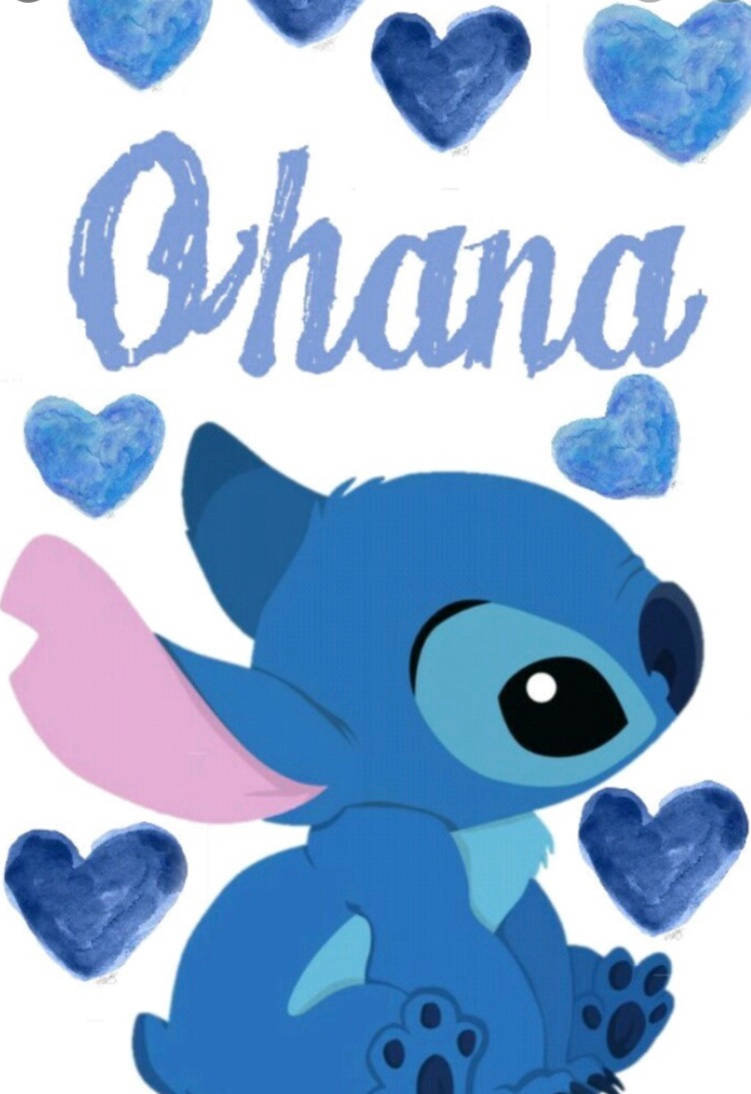 Mioyo ya Bluu Baridi Stitch Ohana Picha ya Ukuta