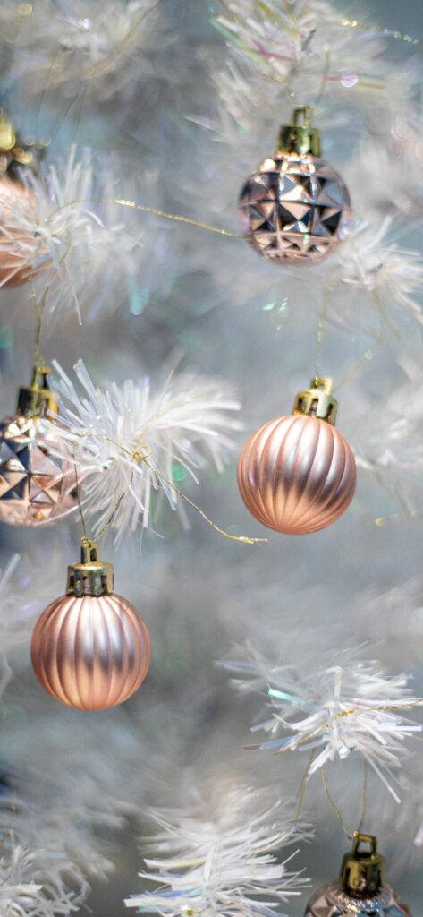 Mipira Rahisi ya Krismasi ya Rose Gold Picha ya Ukuta