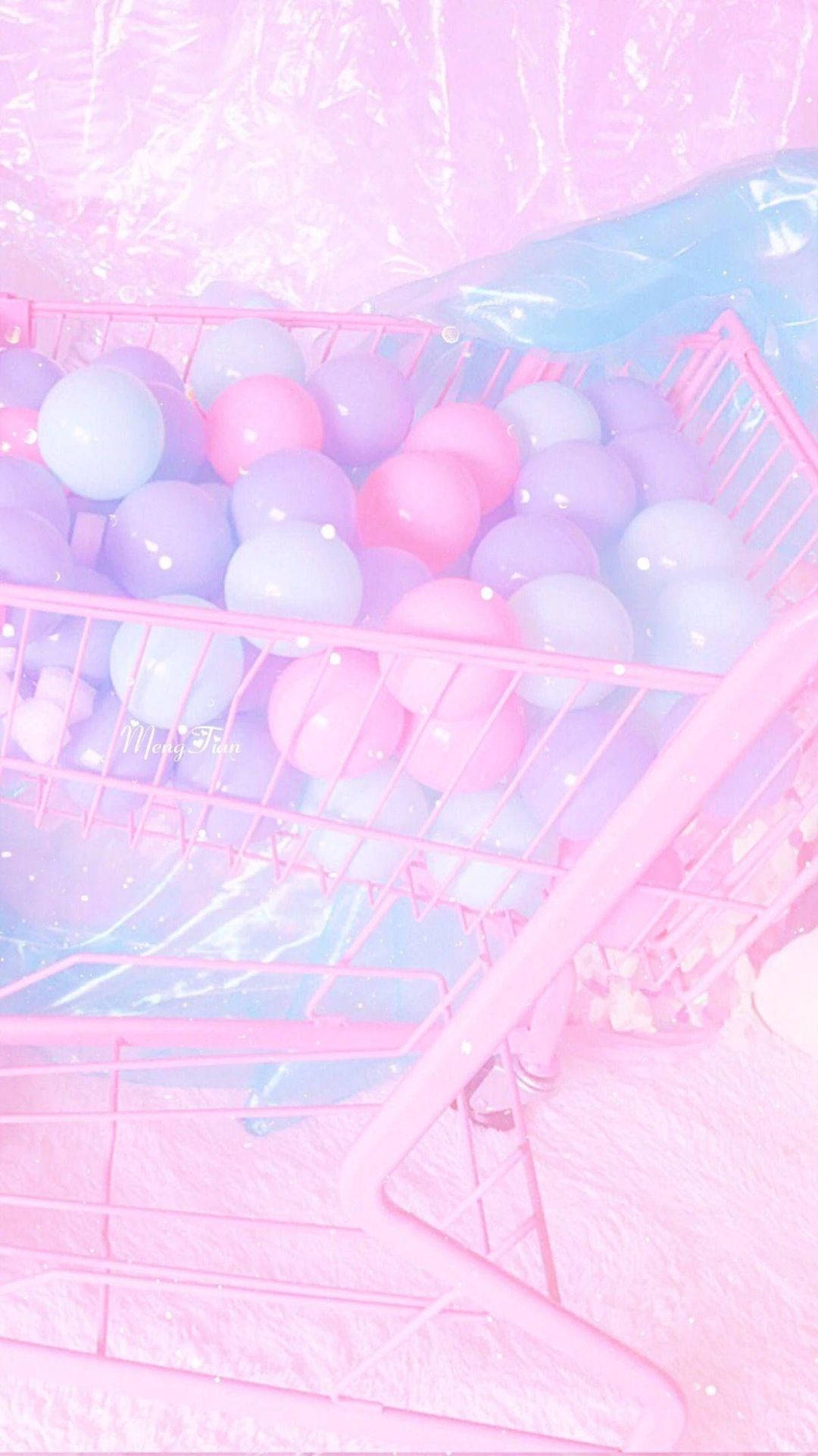Mipira ya Pinki ya Aesthetic Picha ya Ukuta