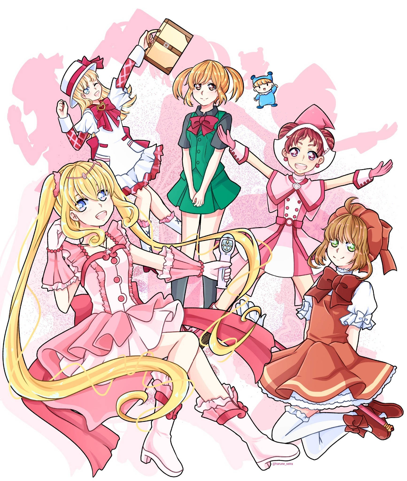 Mirmo De Pon Pink Ladies Picha ya Ukuta