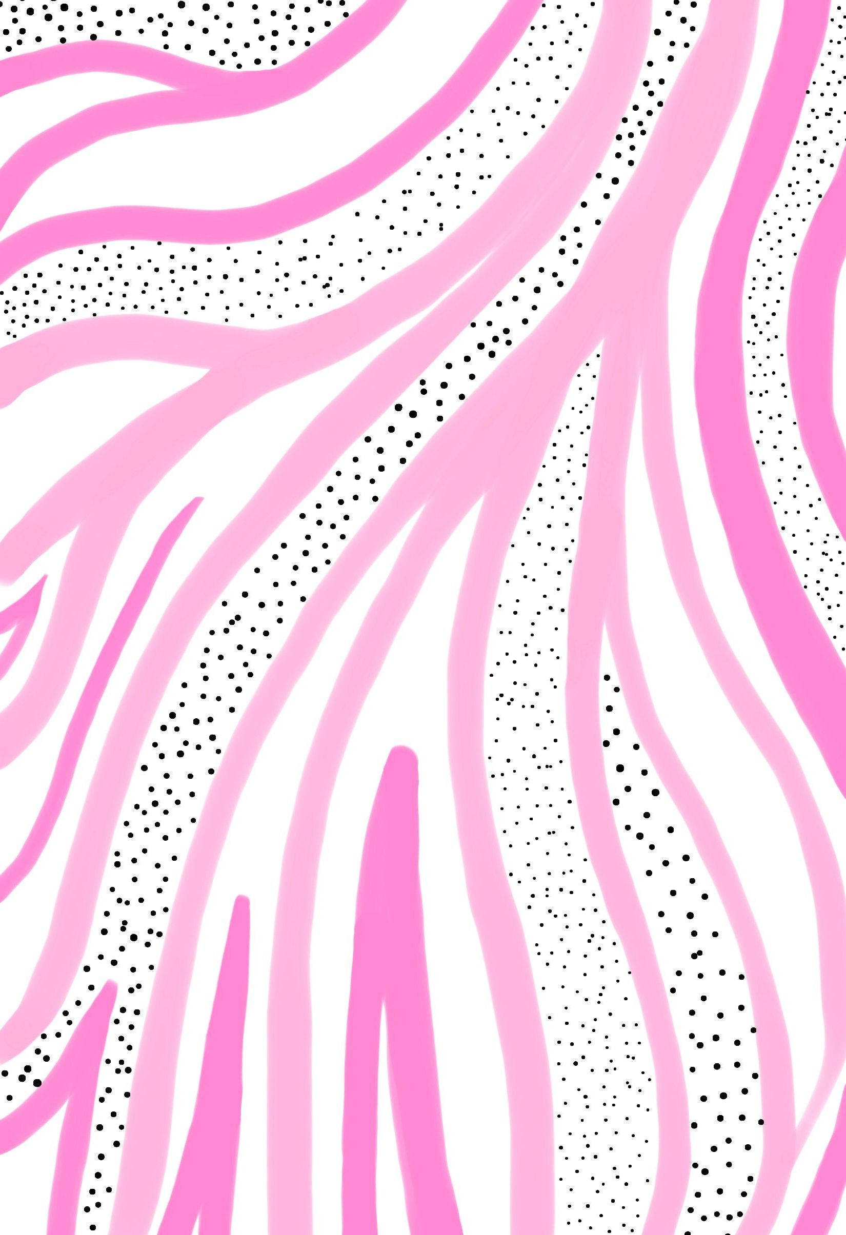 Mistari na Dots za Pink Preppy PFP Picha ya Ukuta
