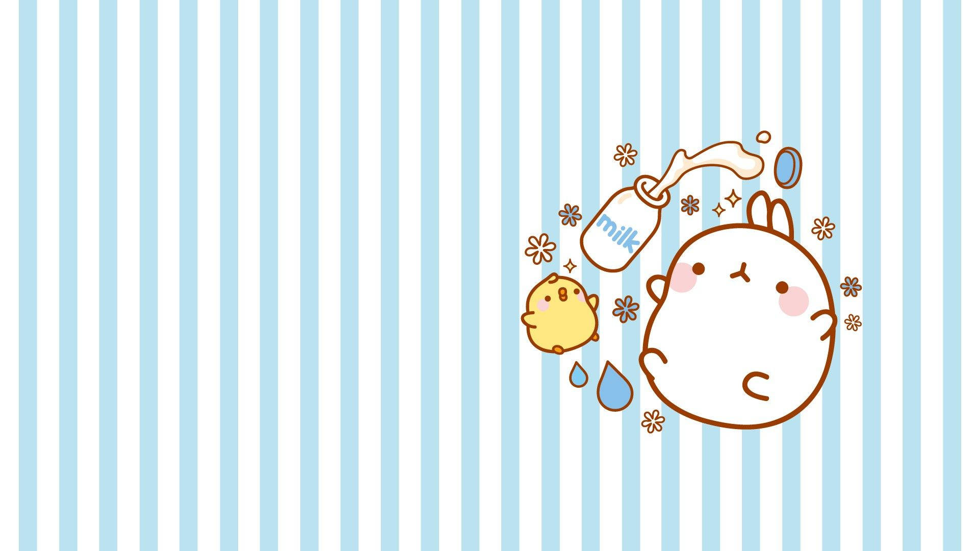 Mistari ya Maziwa ya Kupendeza ya Kawaii Aesthetic Picha ya Ukuta