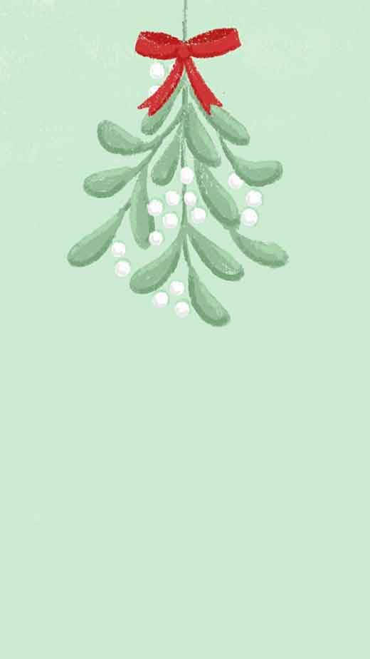 Mistletoe Rahisi ya Krismasi Picha ya Ukuta
