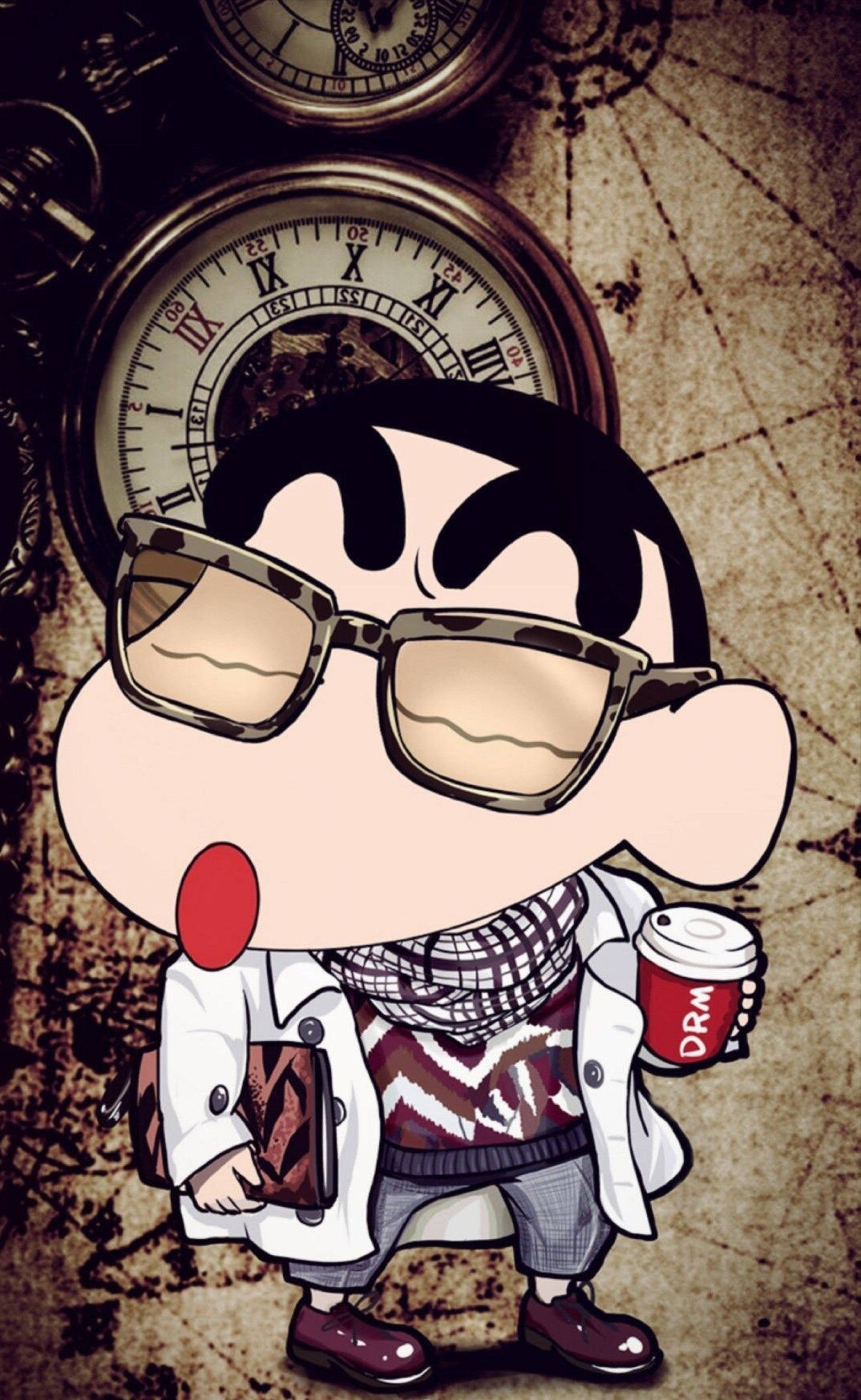 Mitindo Maridadi ya Shin Chan kwa iPhone Picha ya Ukuta