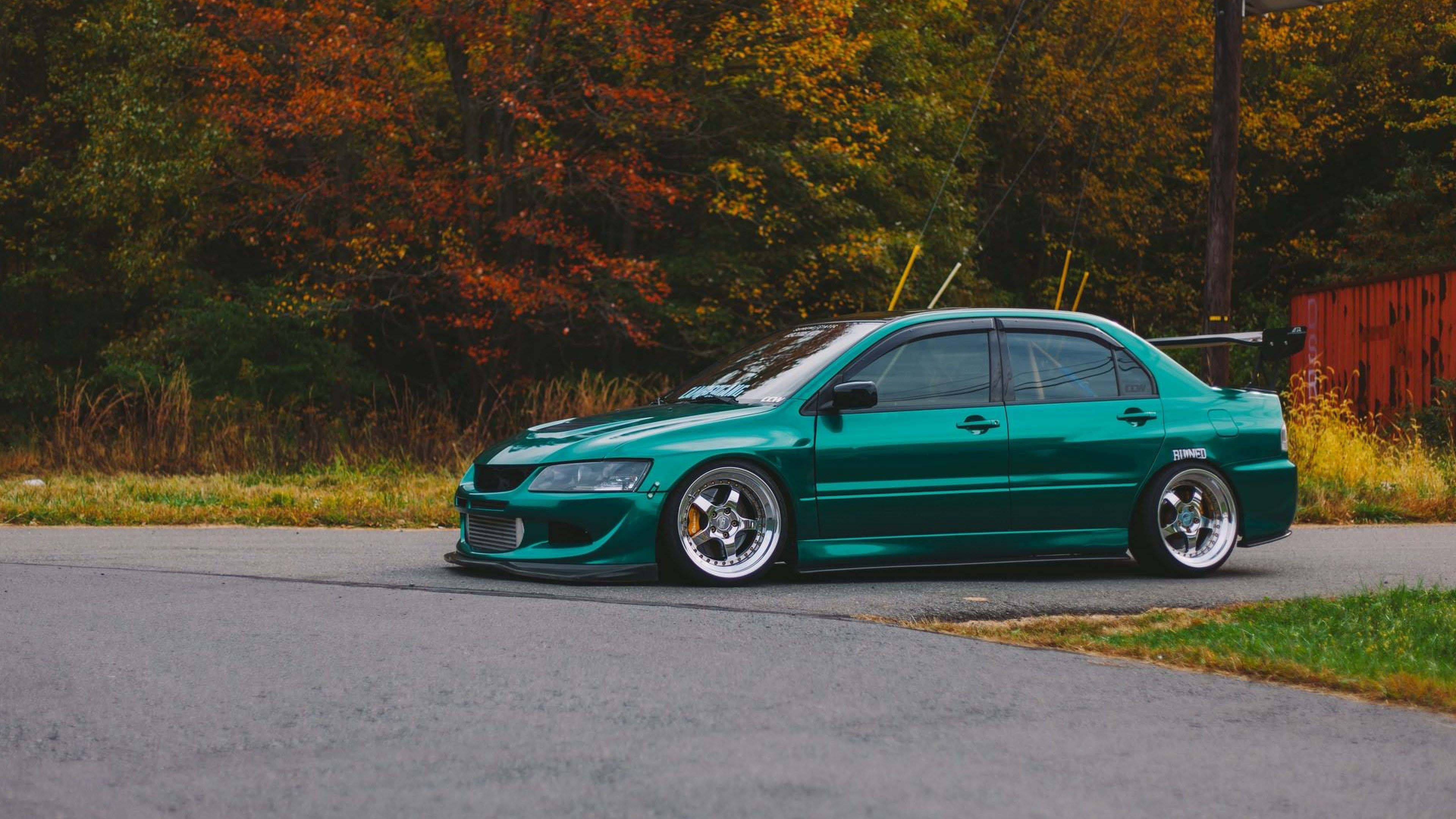 Mitsubishi Lancer Evolution yenye Mandhari ya JDM Picha ya Ukuta