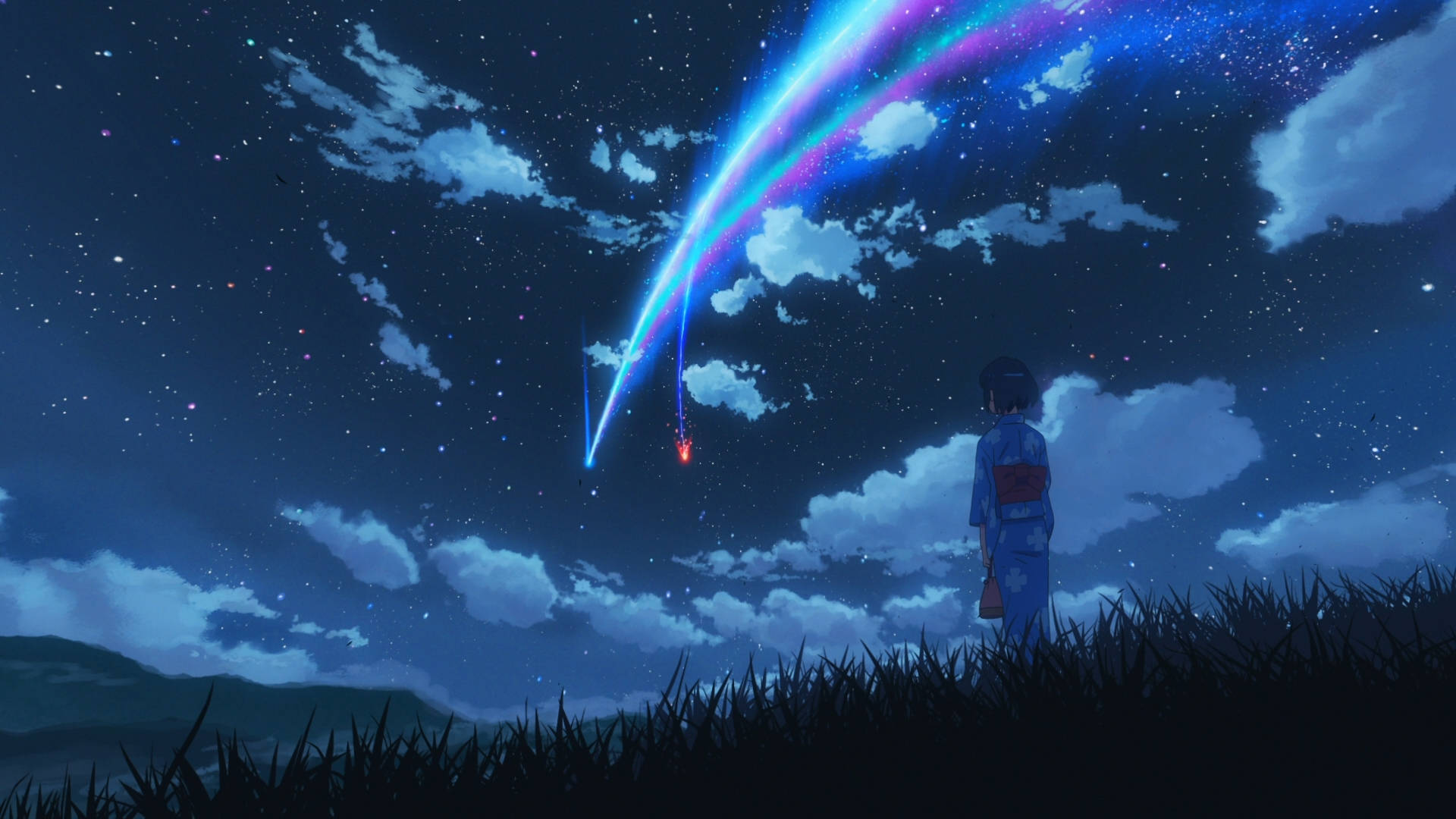 Mitsuha Na Nyota Anime Jina Lako 2016 Picha ya Ukuta
