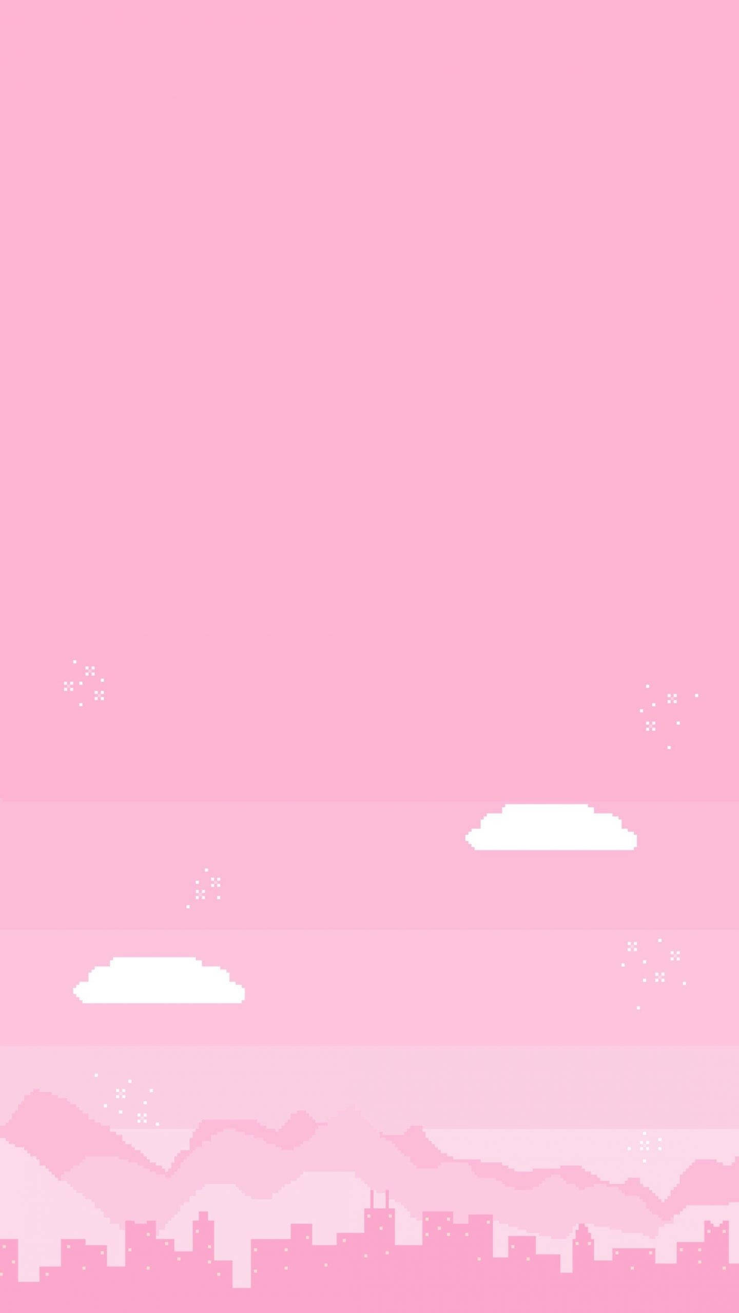 Mji wa Pink Kawaii Picha ya Ukuta