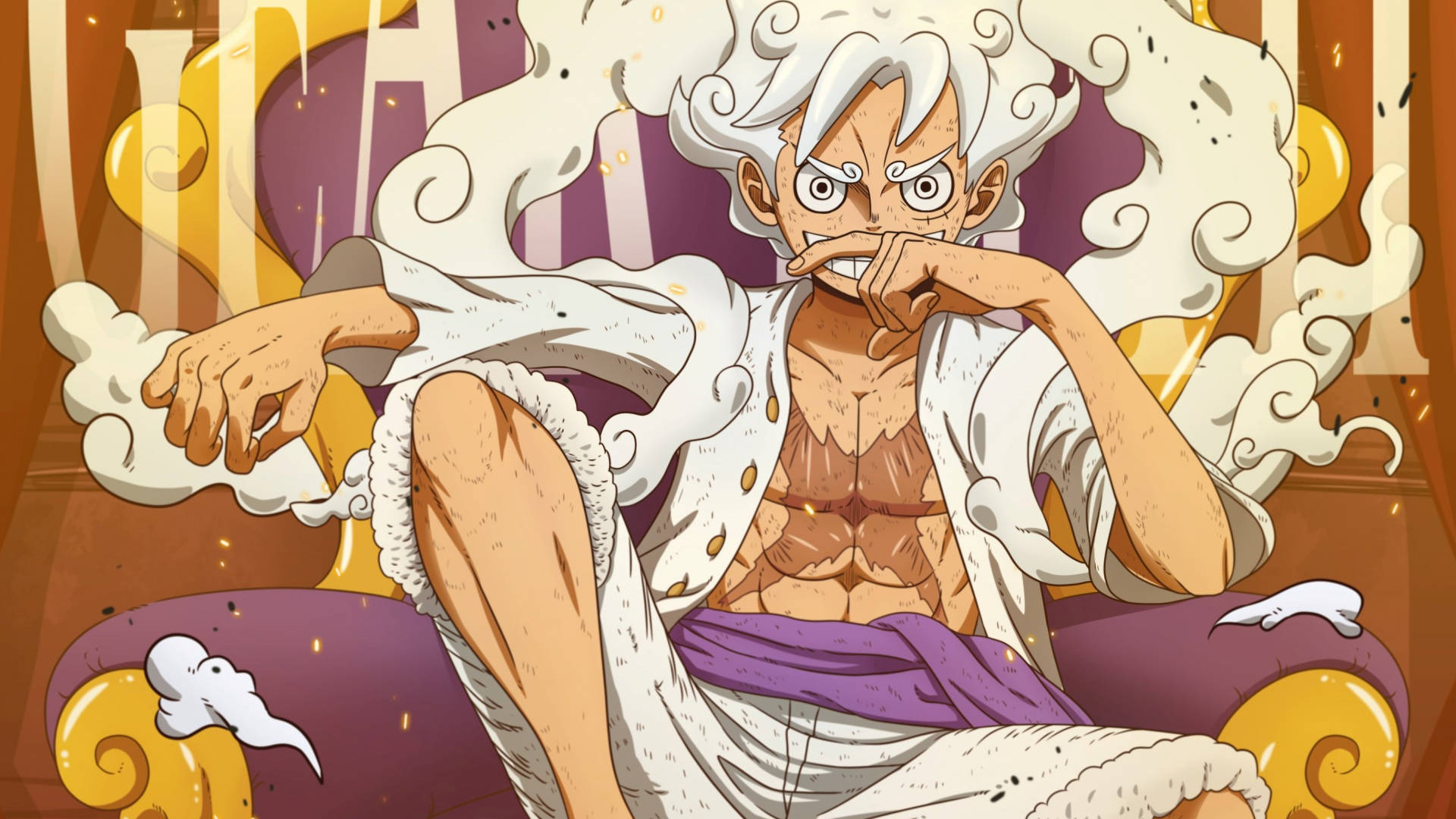 Mkaa wa Kuvutia wa Joy Boy Luffy Picha ya Ukuta
