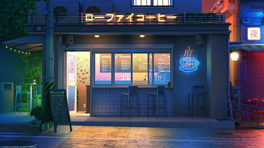 Mkahawa 4K Lo Fi Picha ya Ukuta