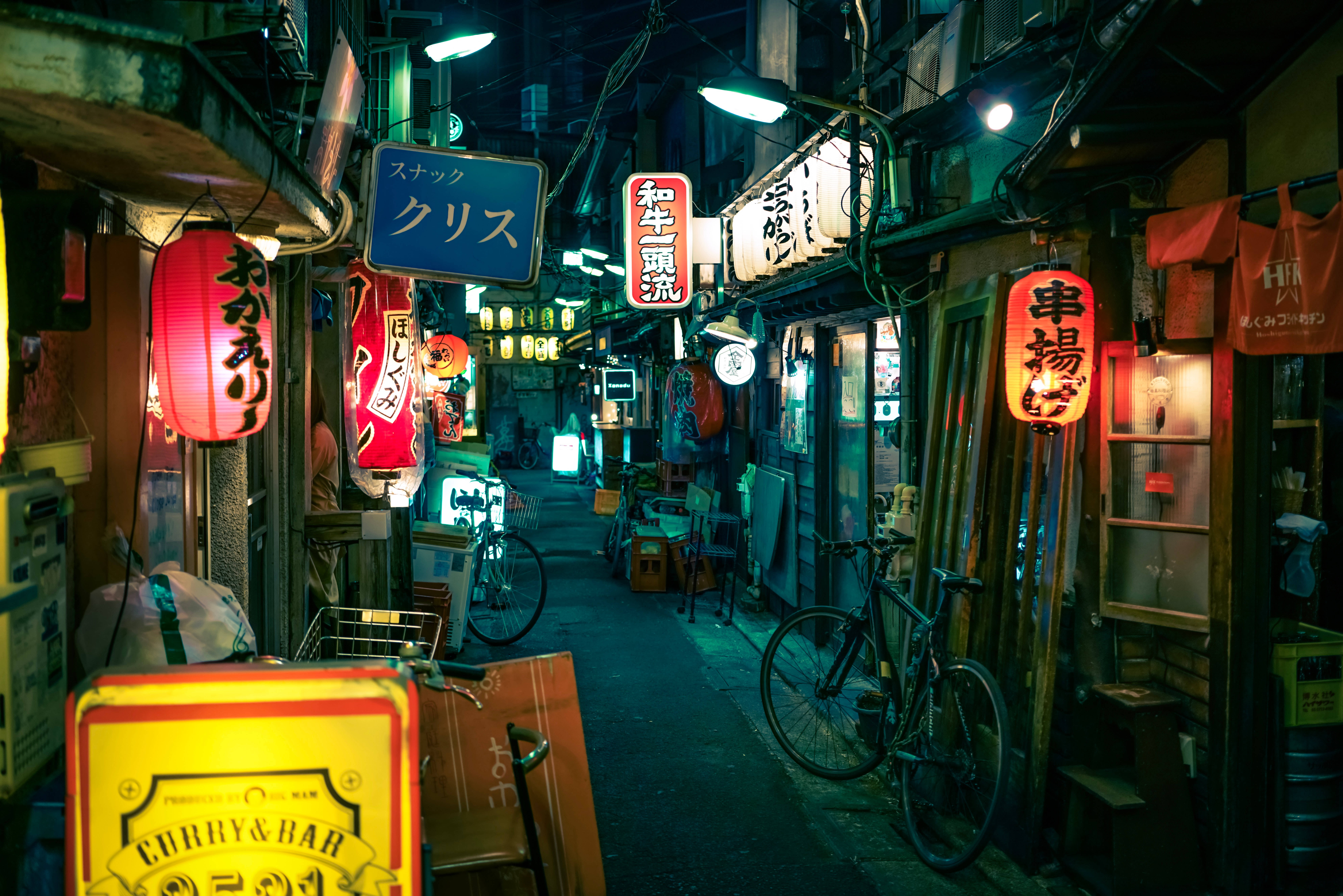Mkahawa wa Tokyo Alley wa Kijapani HD Picha ya Ukuta