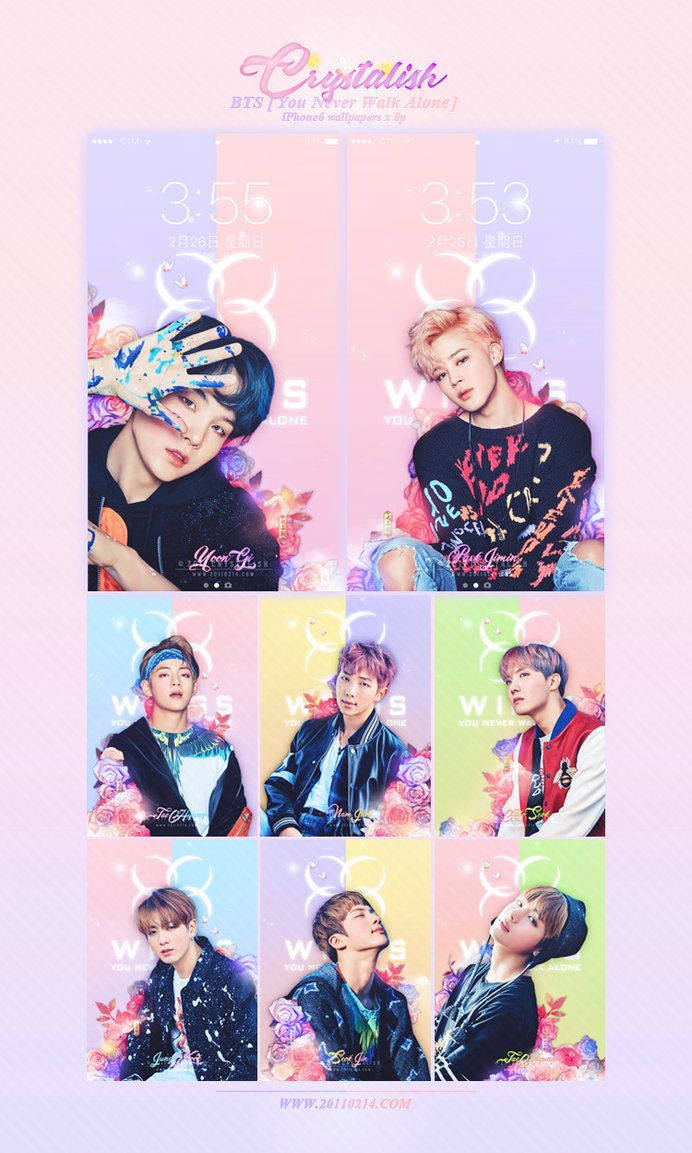 Mkamate Kikundi Cha KPop BTS Kikiwa Katika Maua Kamili - Kuwafurahisha Mashabiki Kwa Utendaji Wa Kugusa Moyo Picha ya Ukuta