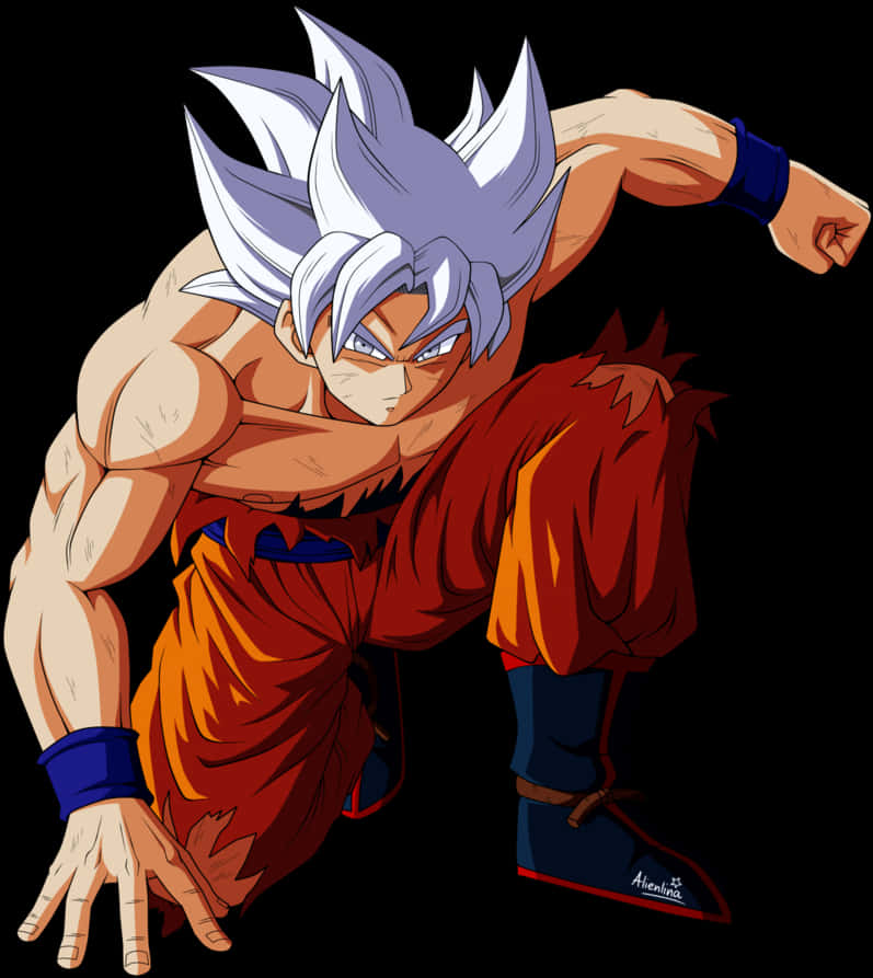 Mkazo wa Nguvu wa Goku Ultra Instinct Picha ya Ukuta