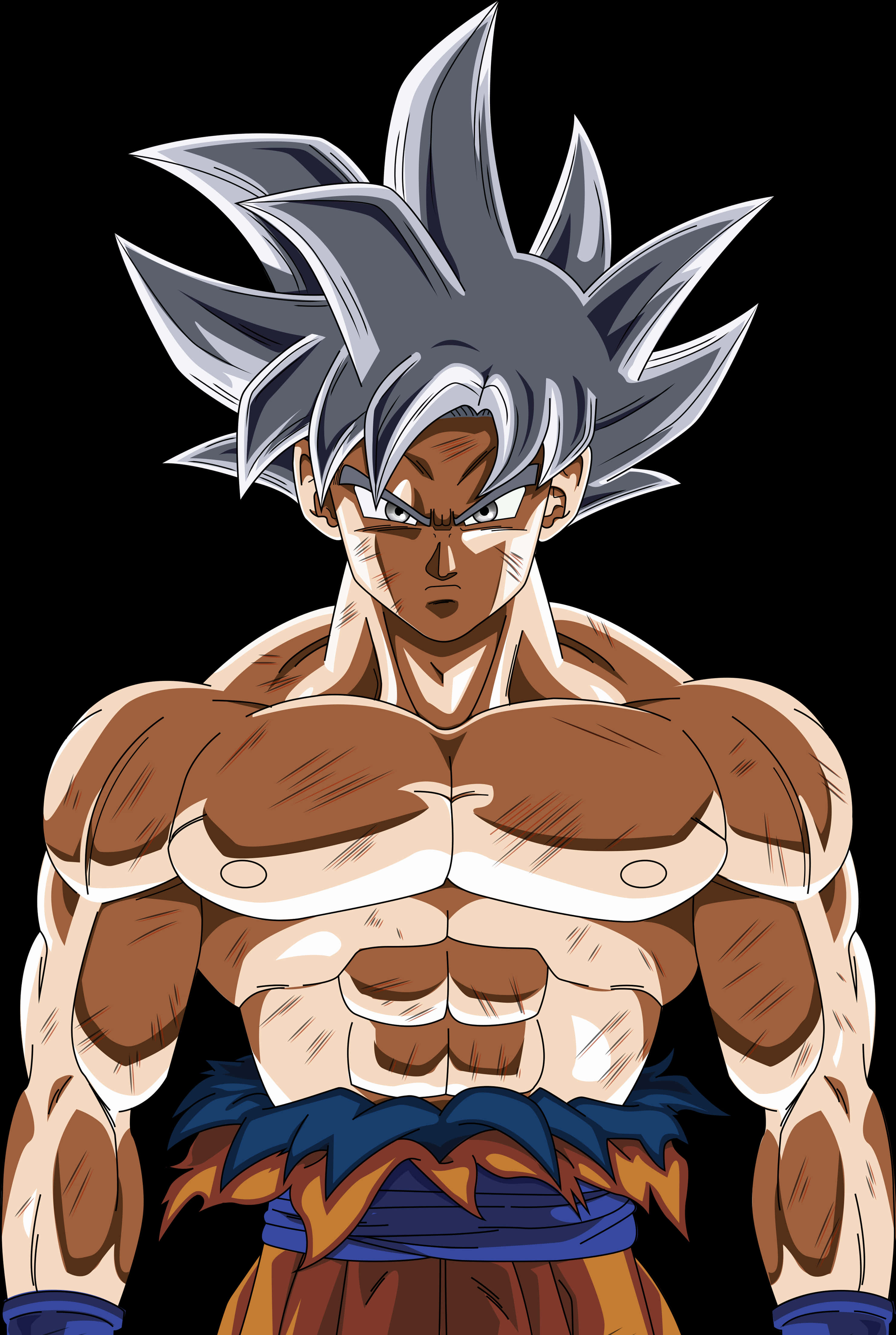 Mkazo wa Nguvu wa Goku Ultra Instinct Picha ya Ukuta