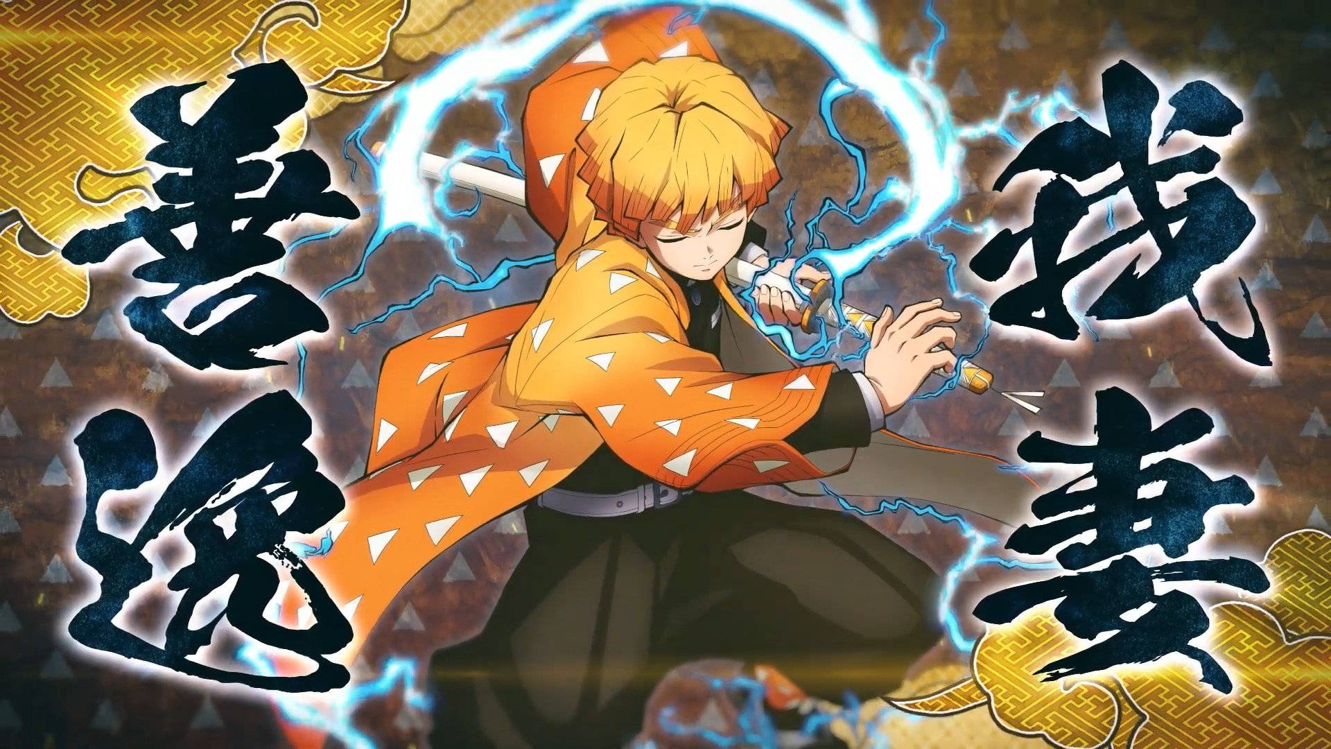 Mkondo wa Zenitsu wa Demon Slayer Picha ya Ukuta