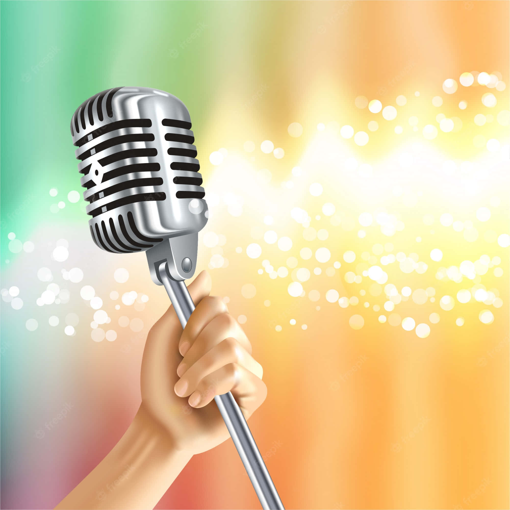 Mkono Unaozimba Mikrofoni Karaoke Background Picha ya Ukuta