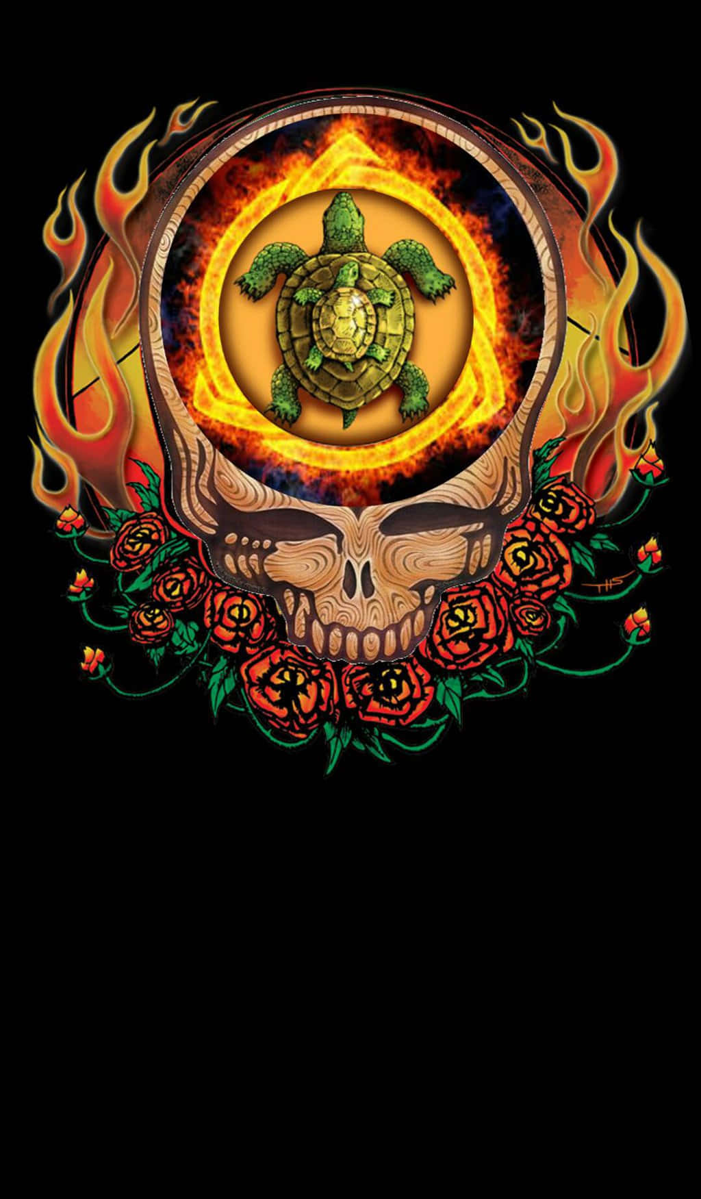 Kichwa cha Mwili na Kasa kama iPhone ya Grateful Dead Picha ya Ukuta