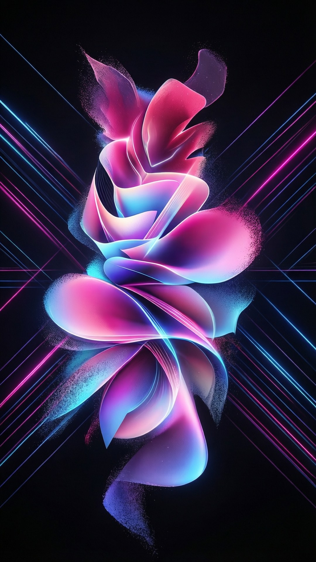 Mkunjo wa Neon Abstract Picha ya Ukuta
