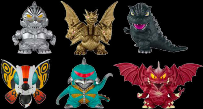 Mkusanyiko wa Godzilla na Figurini za Kaiju Picha ya Ukuta