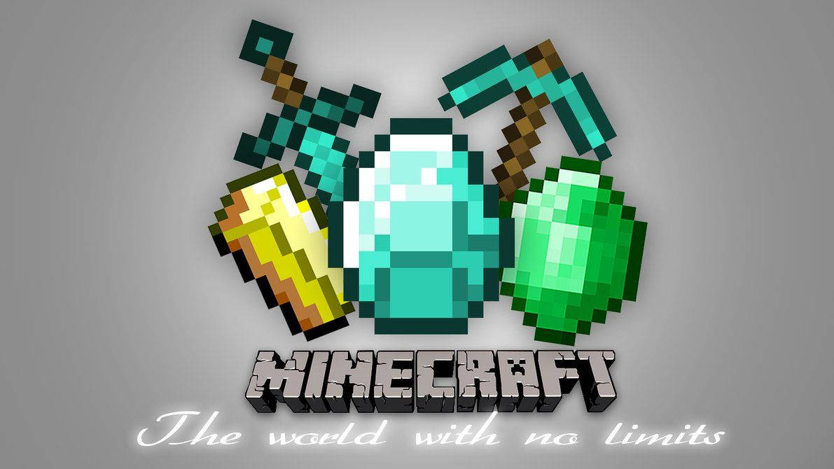 Mkusanyiko wa hazina za pikseli zinazopatikana katika Minecraft Picha ya Ukuta