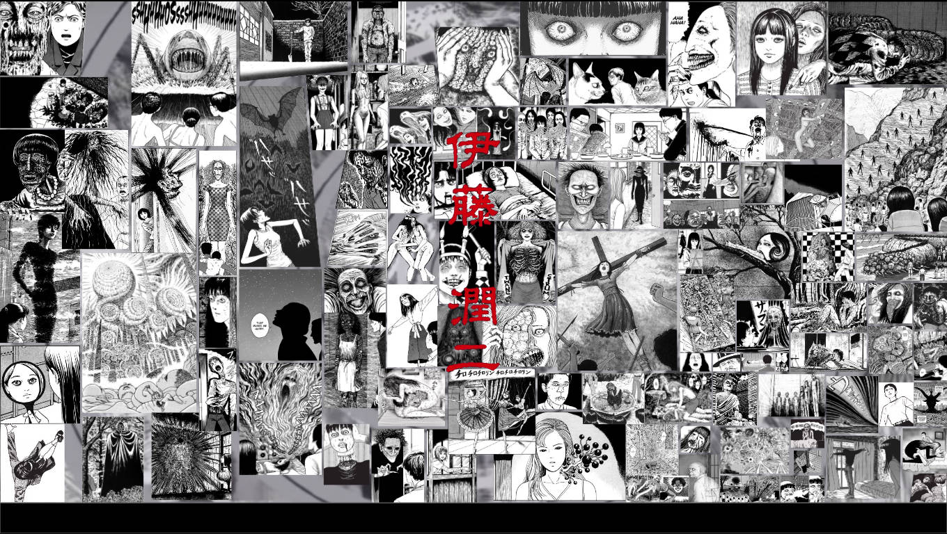 Mkusanyiko wa Paneli za Manga za Junji Ito Picha ya Ukuta