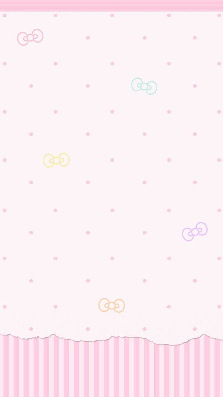 Mkusanyiko wa Pinde kwenye Mandhari ya Pinki ya Kawaii Picha ya Ukuta