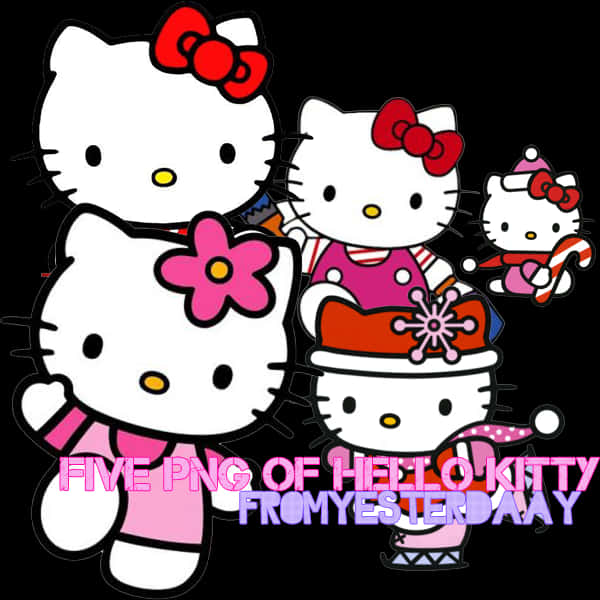 Mkusanyiko wa Wahusika wa Hello Kitty Picha ya Ukuta