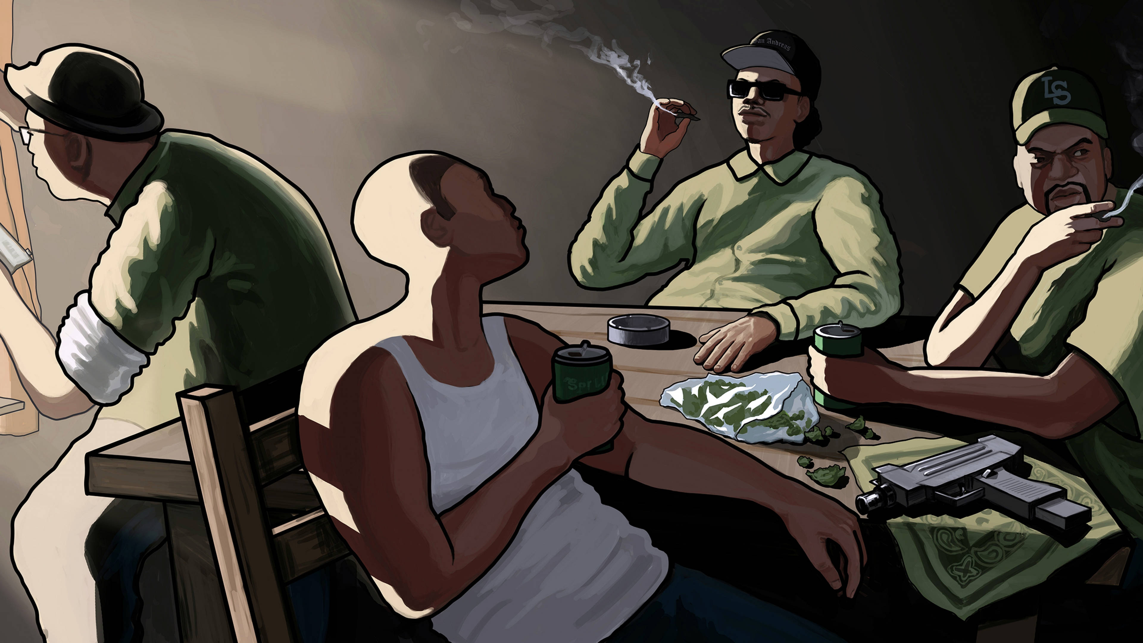 Mkutano wa Kikundi cha GTA SA 4K Picha ya Ukuta