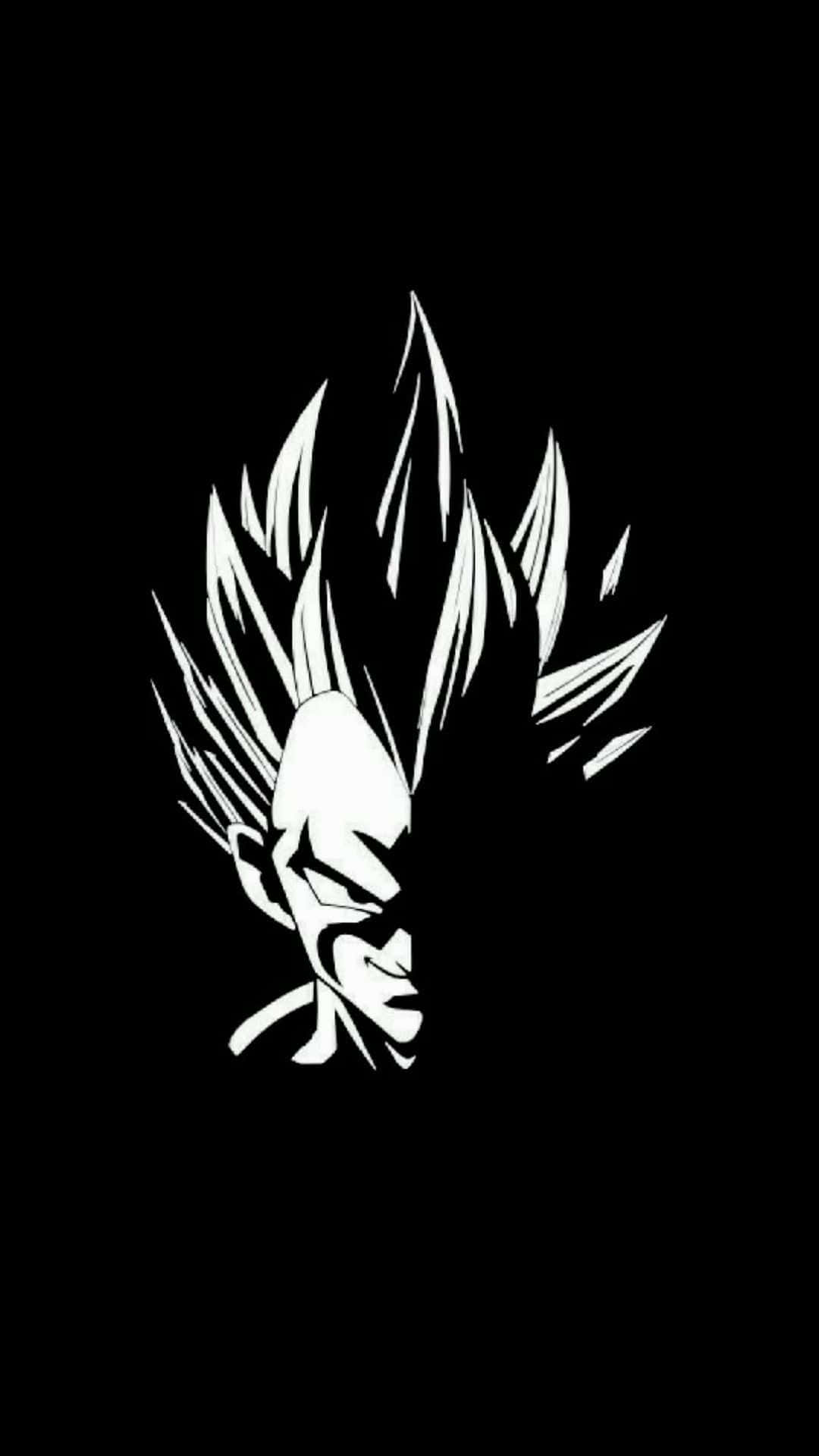 Mkuu wa Wasaiyani Wote, Vegeta, kwa Rangi Nyeusi na Nyeupe Picha ya Ukuta