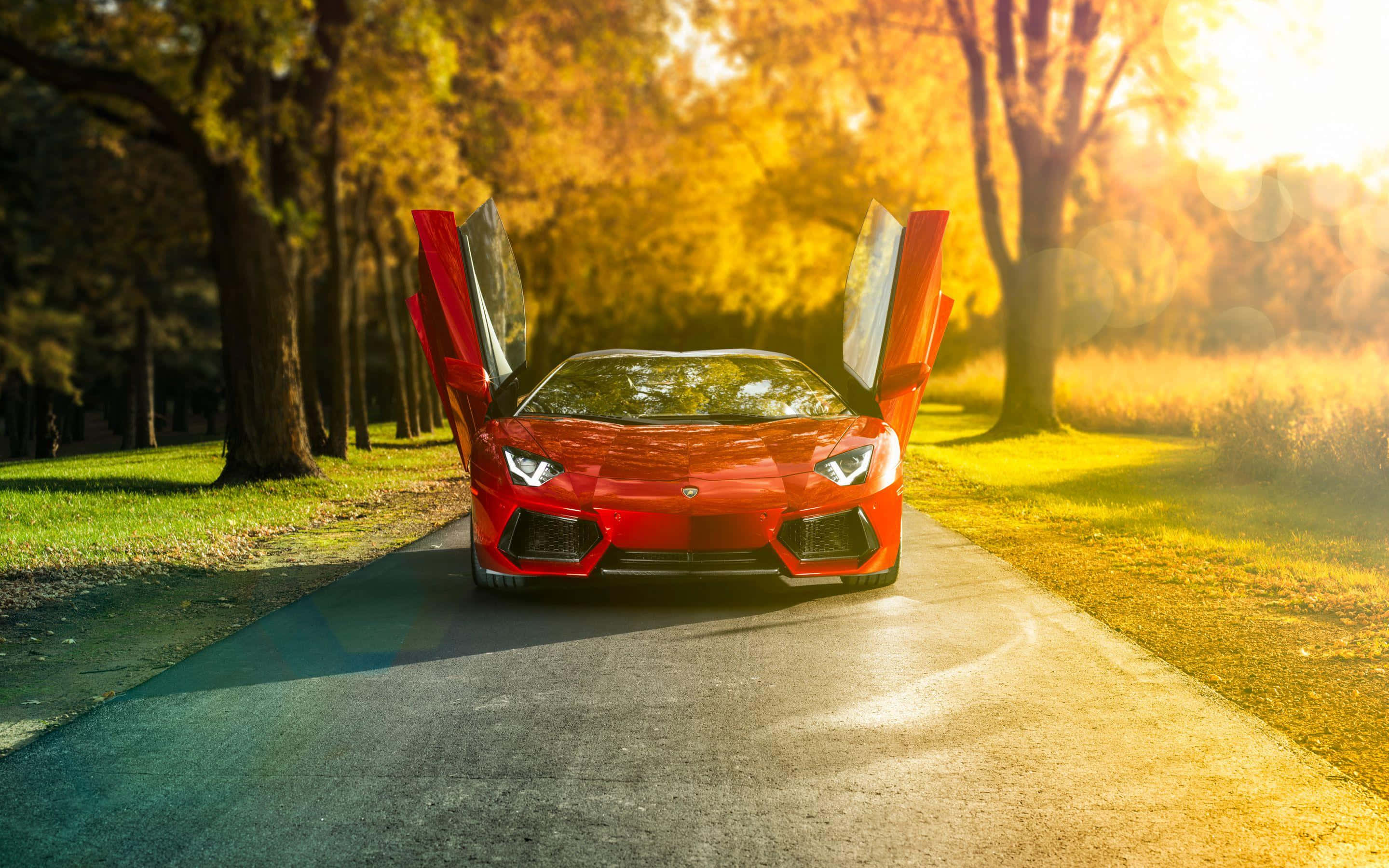 Mlango Wazi Lamborghini Aventador Picha ya Ukuta
