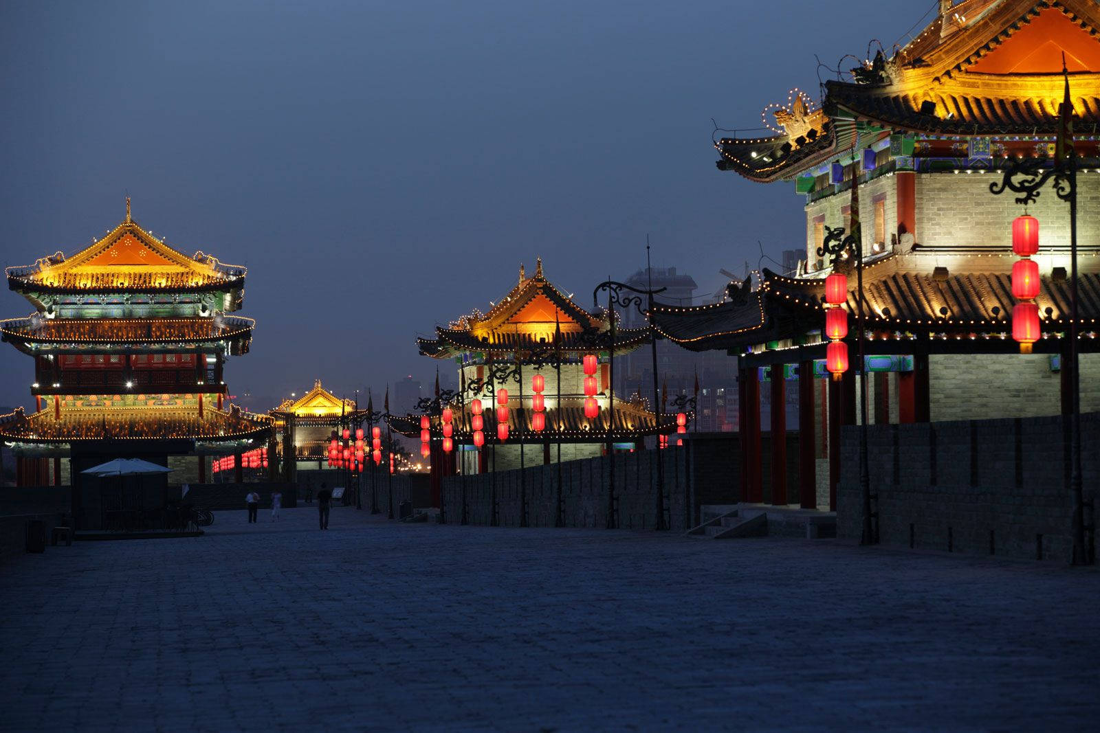 Mlindi Wenye Rangi Katika Ukuta wa Xian City Picha ya Ukuta