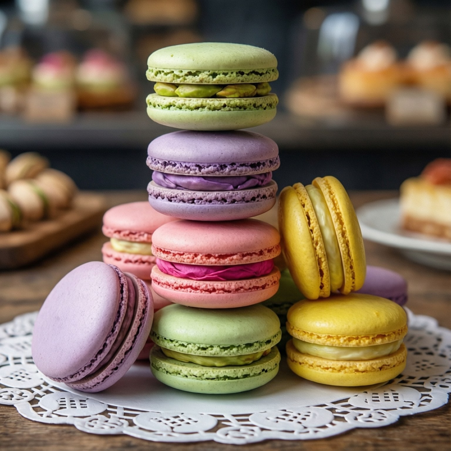 Mnara wa Macaron za Pastel Picha ya Ukuta