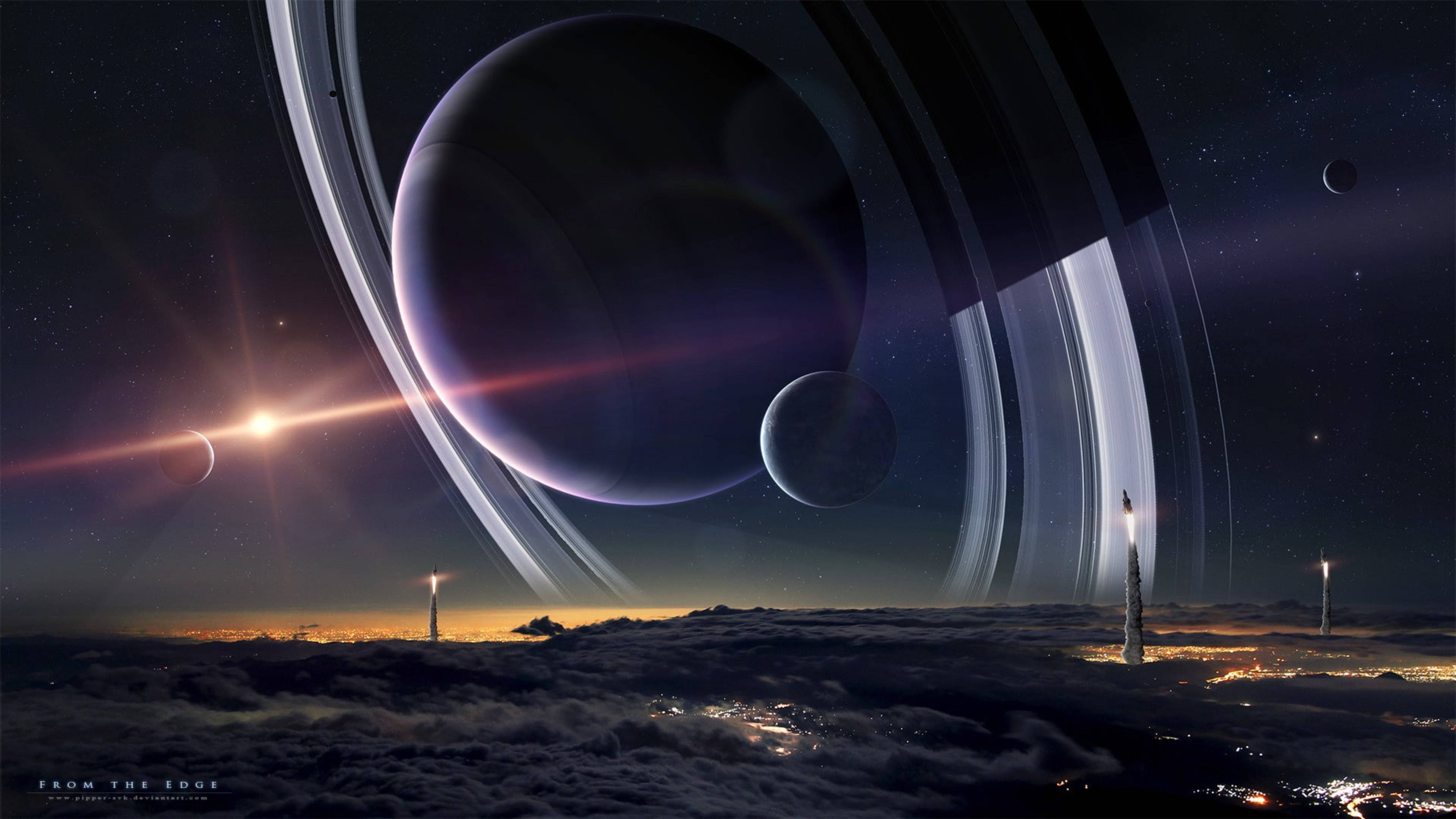 Mnara wa Saturn 4K Picha ya Ukuta
