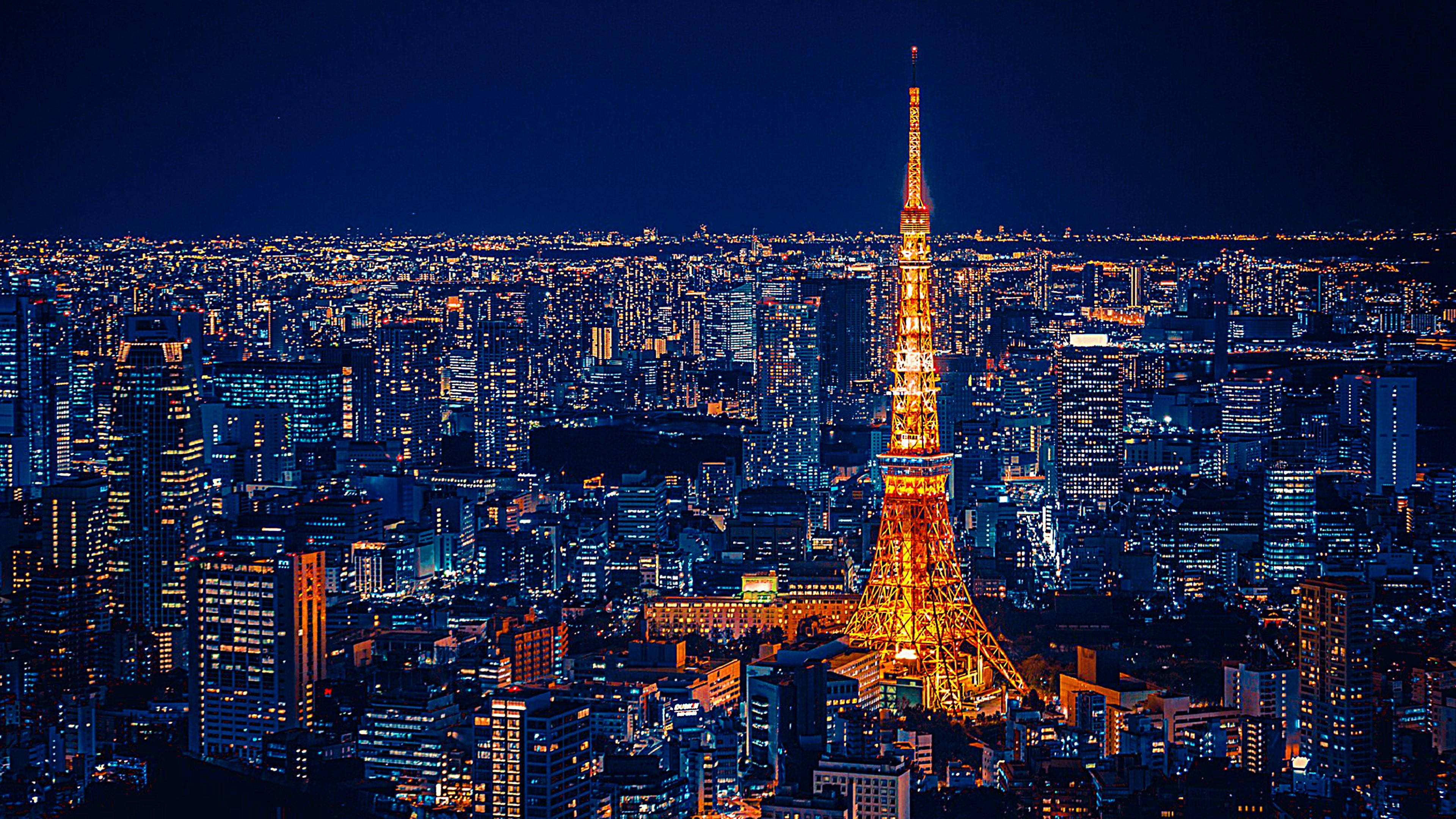 Mnara wa Tokyo Japani 4K Picha ya Ukuta