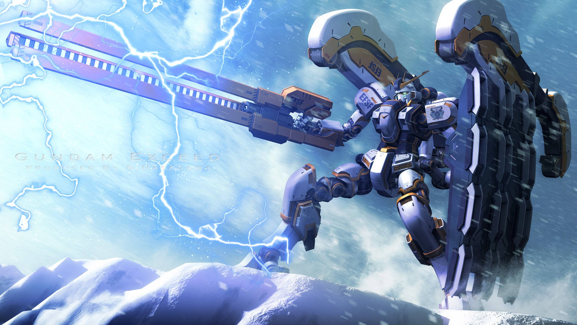 Mobile Suit Gundam Akiwa na Upanga Mrefu Picha ya Ukuta