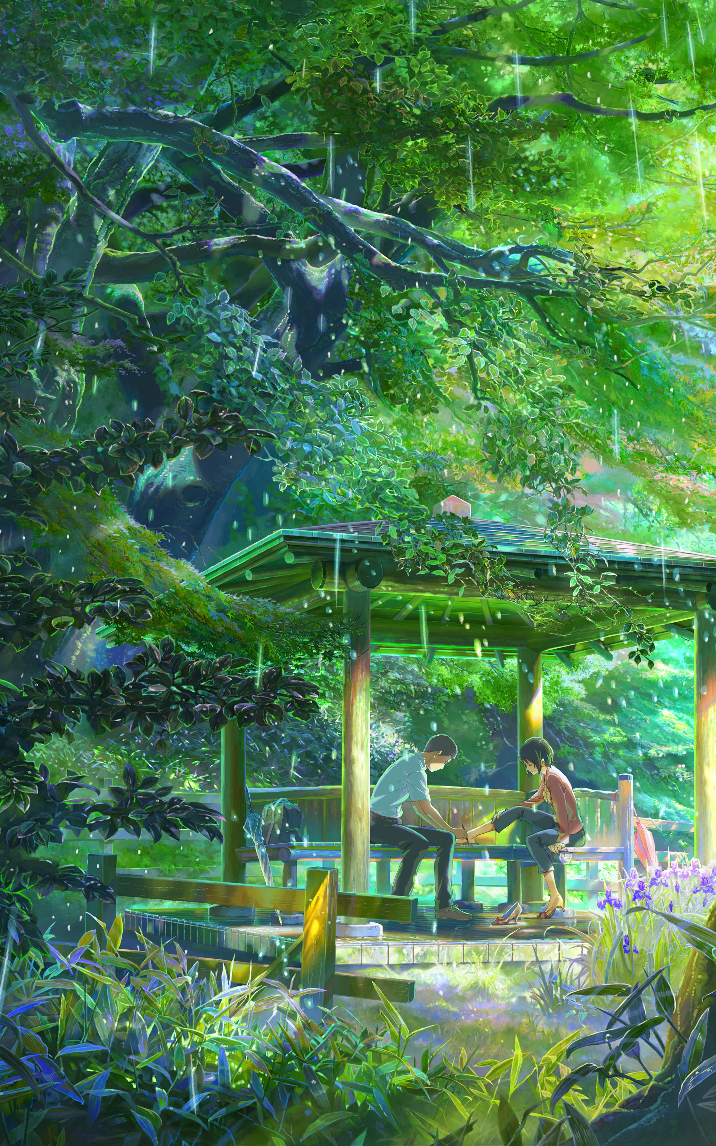 Mobile The Garden Of Words Picha ya Ukuta